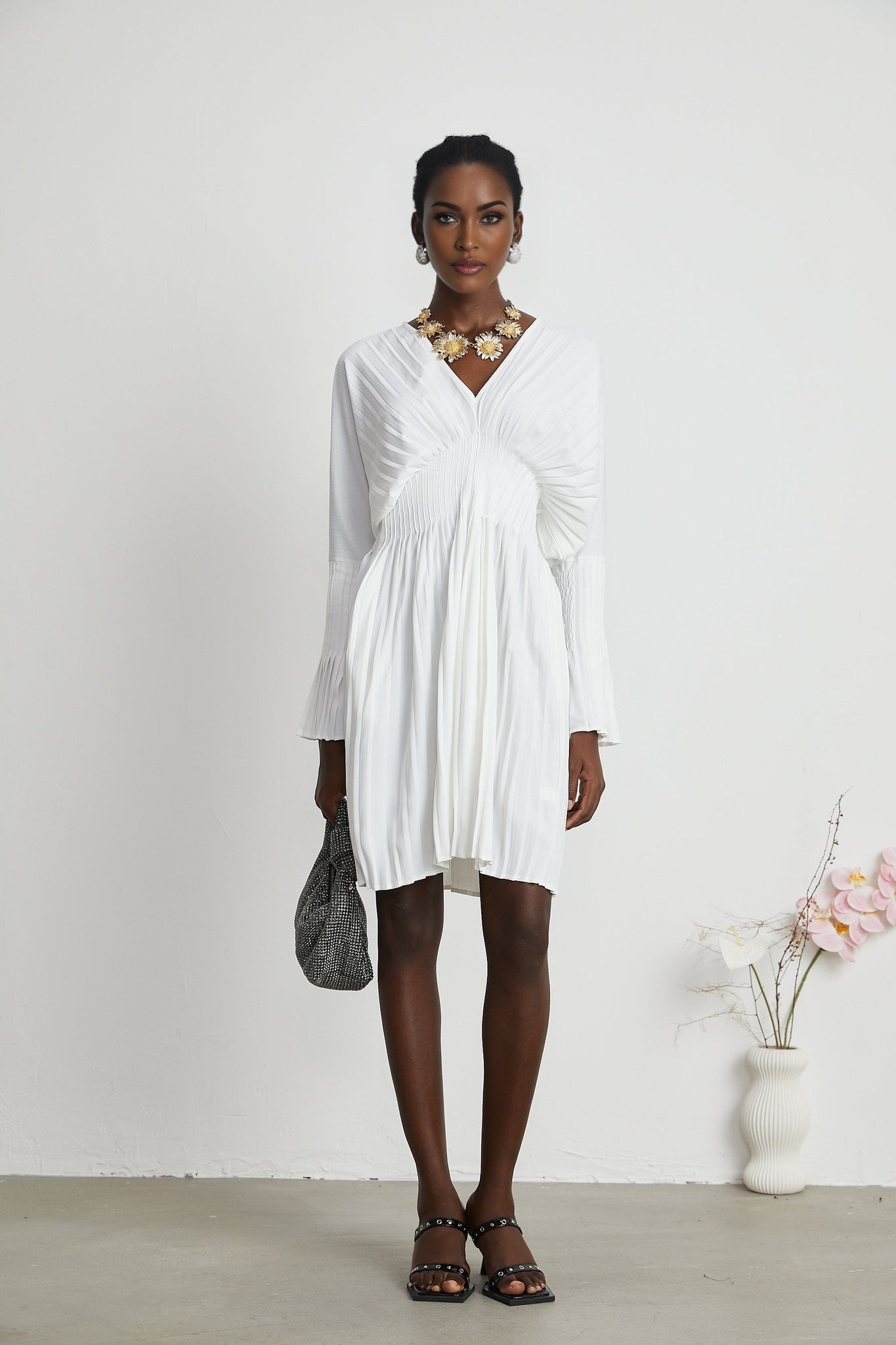 Claudette - Pleated Mini Dress