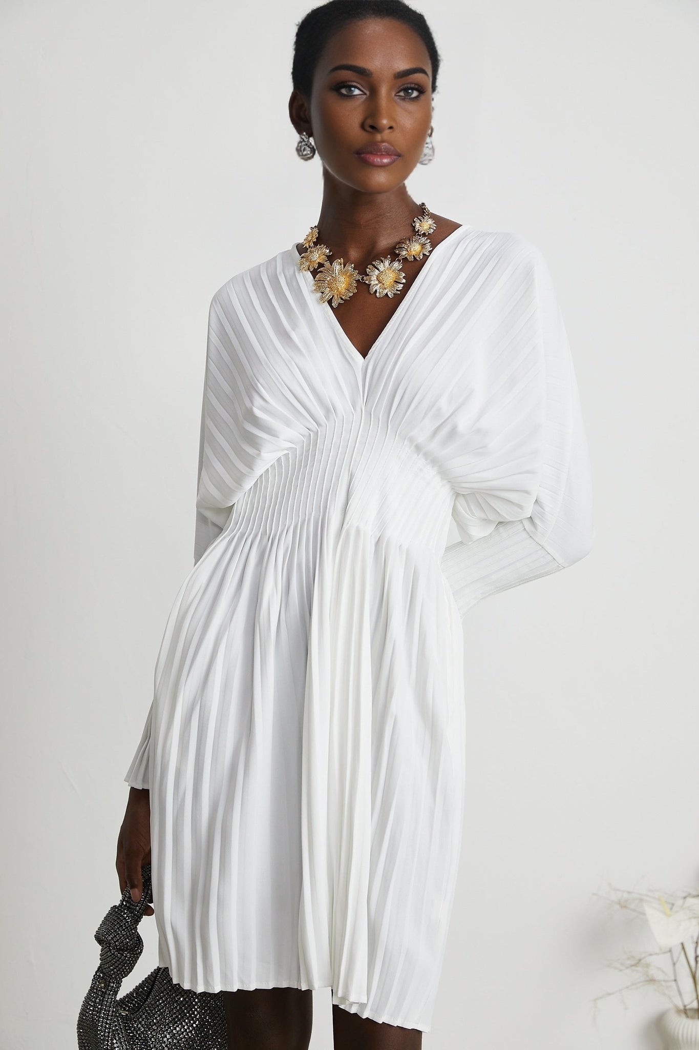 Claudette - Pleated Mini Dress