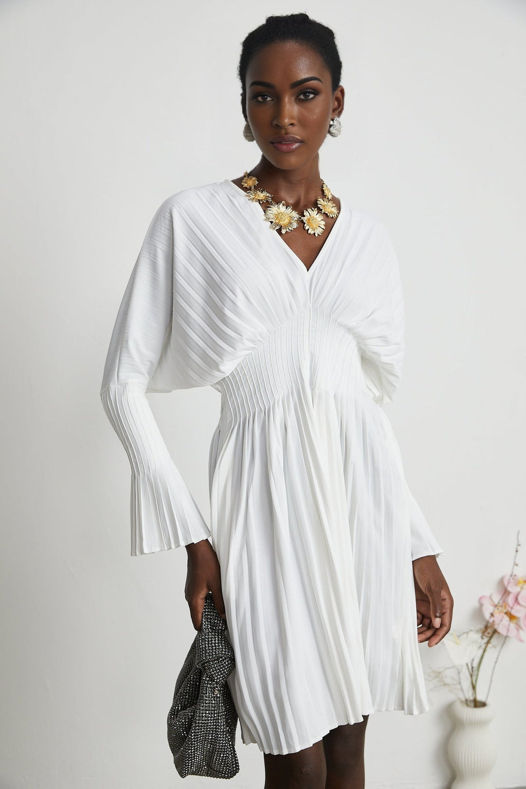 Claudette - Pleated Mini Dress