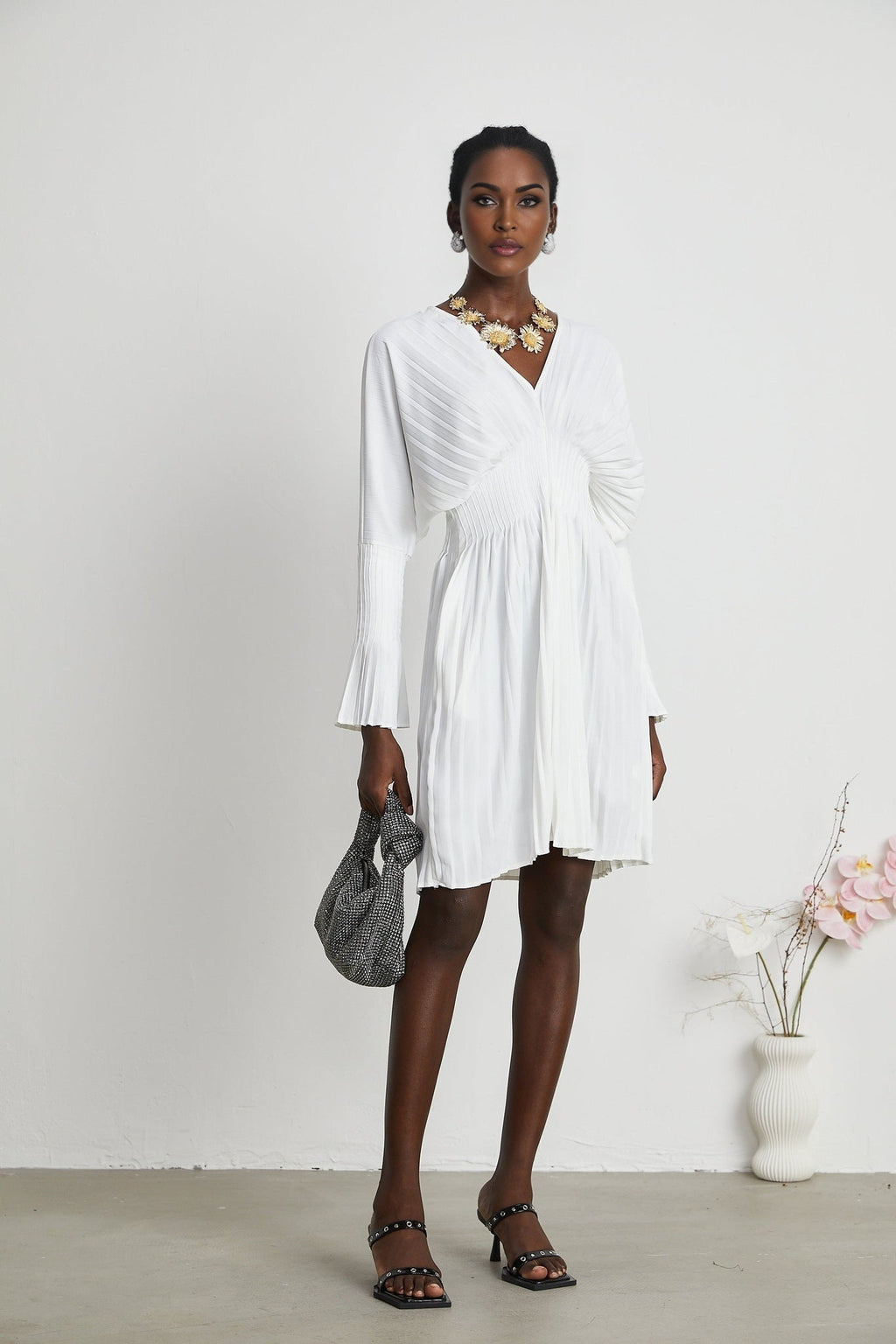 Claudette - Pleated Mini Dress