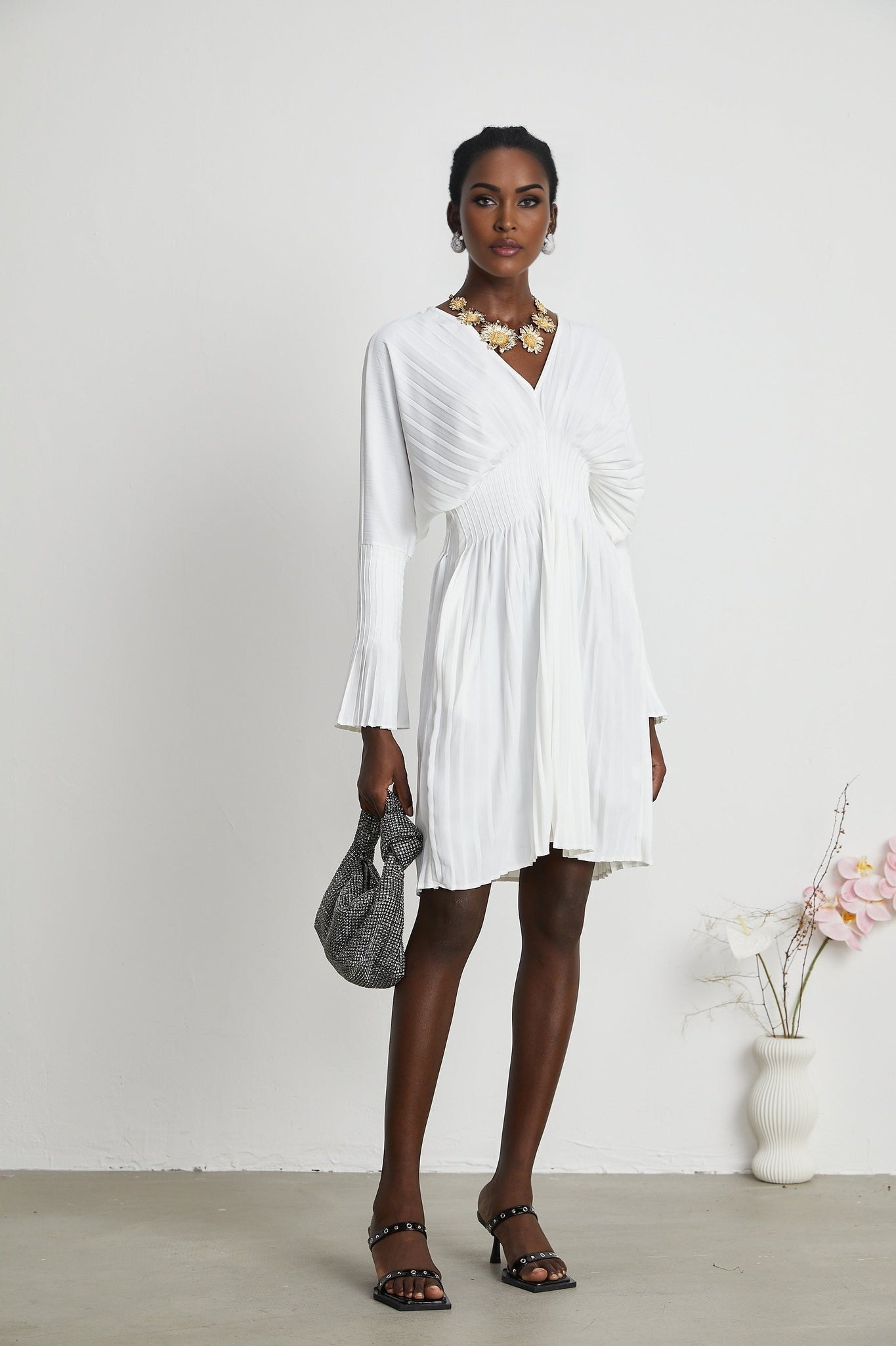 Claudette - Pleated Mini Dress