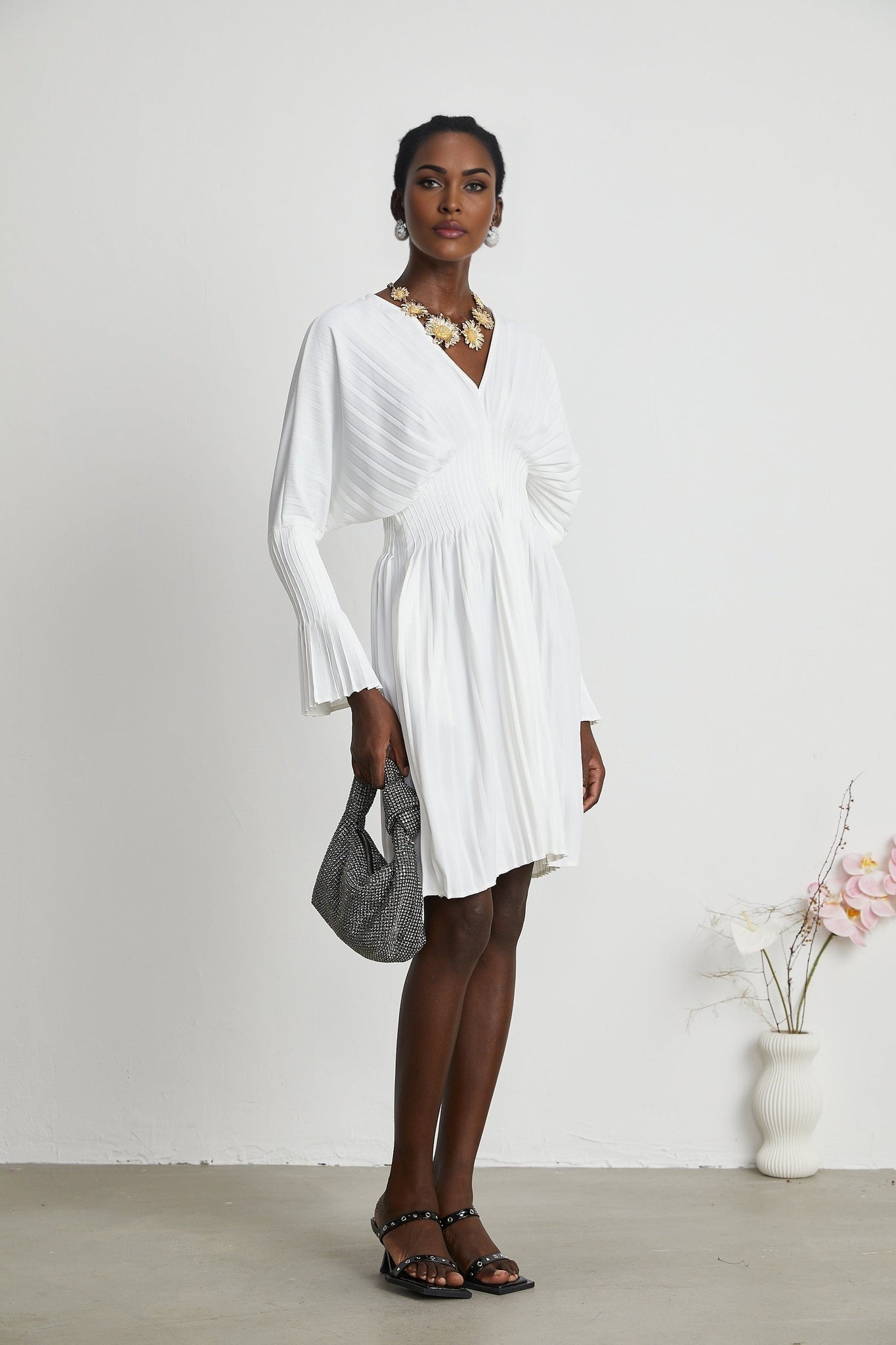 Claudette - Pleated Mini Dress