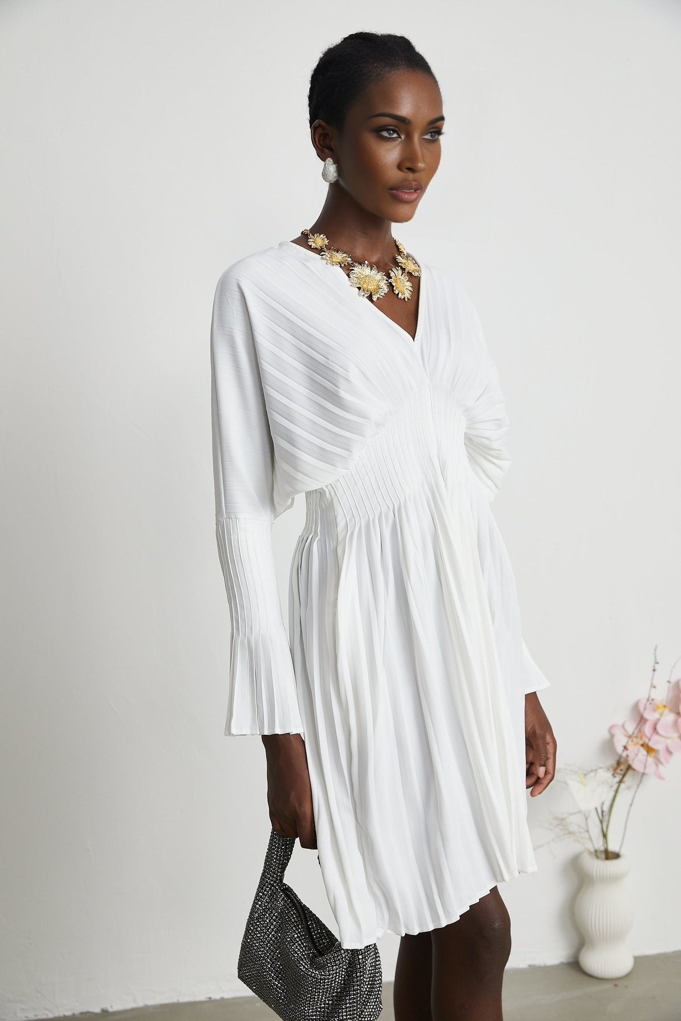 Claudette - Pleated Mini Dress