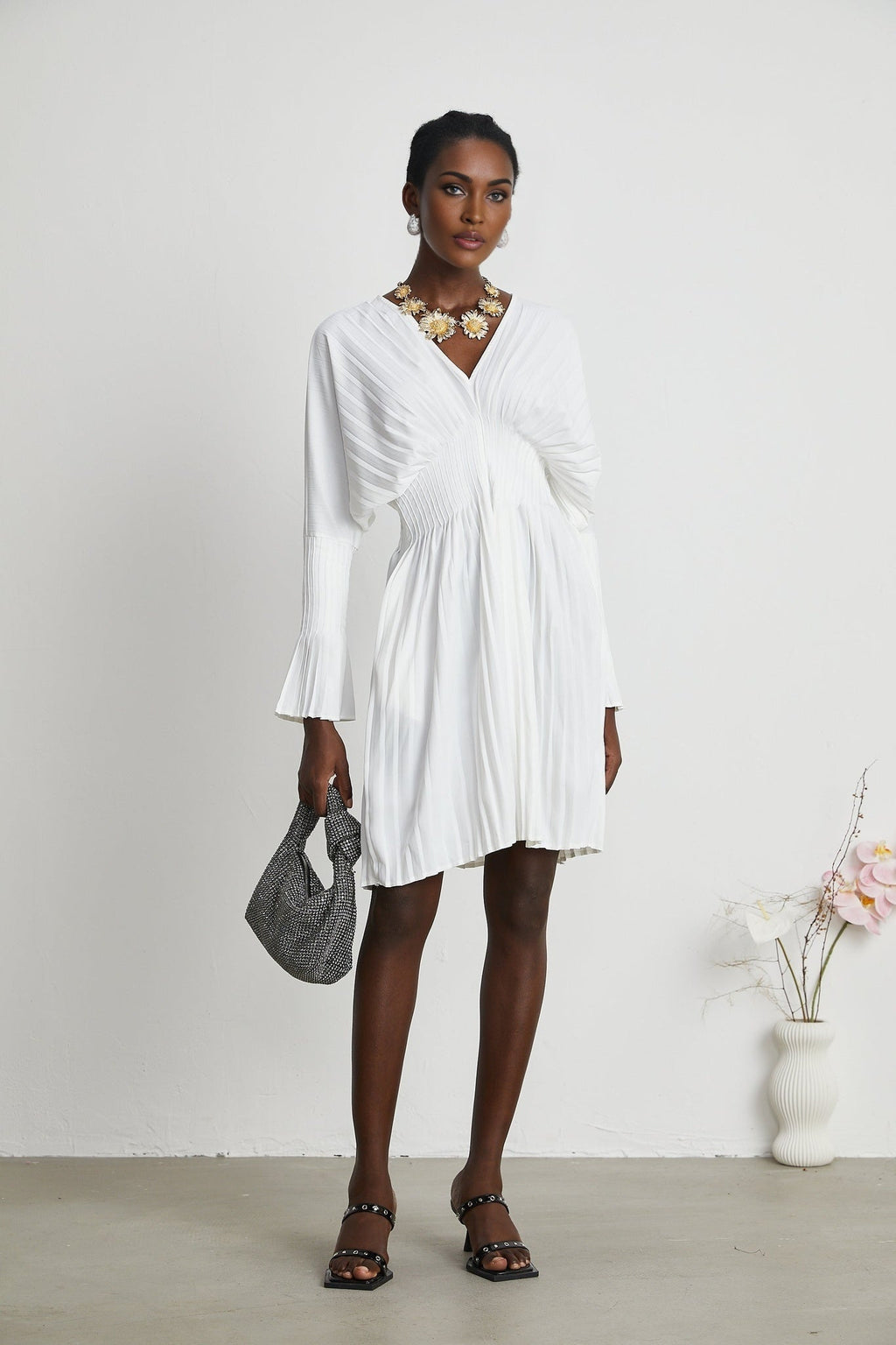 Claudette - Pleated Mini Dress
