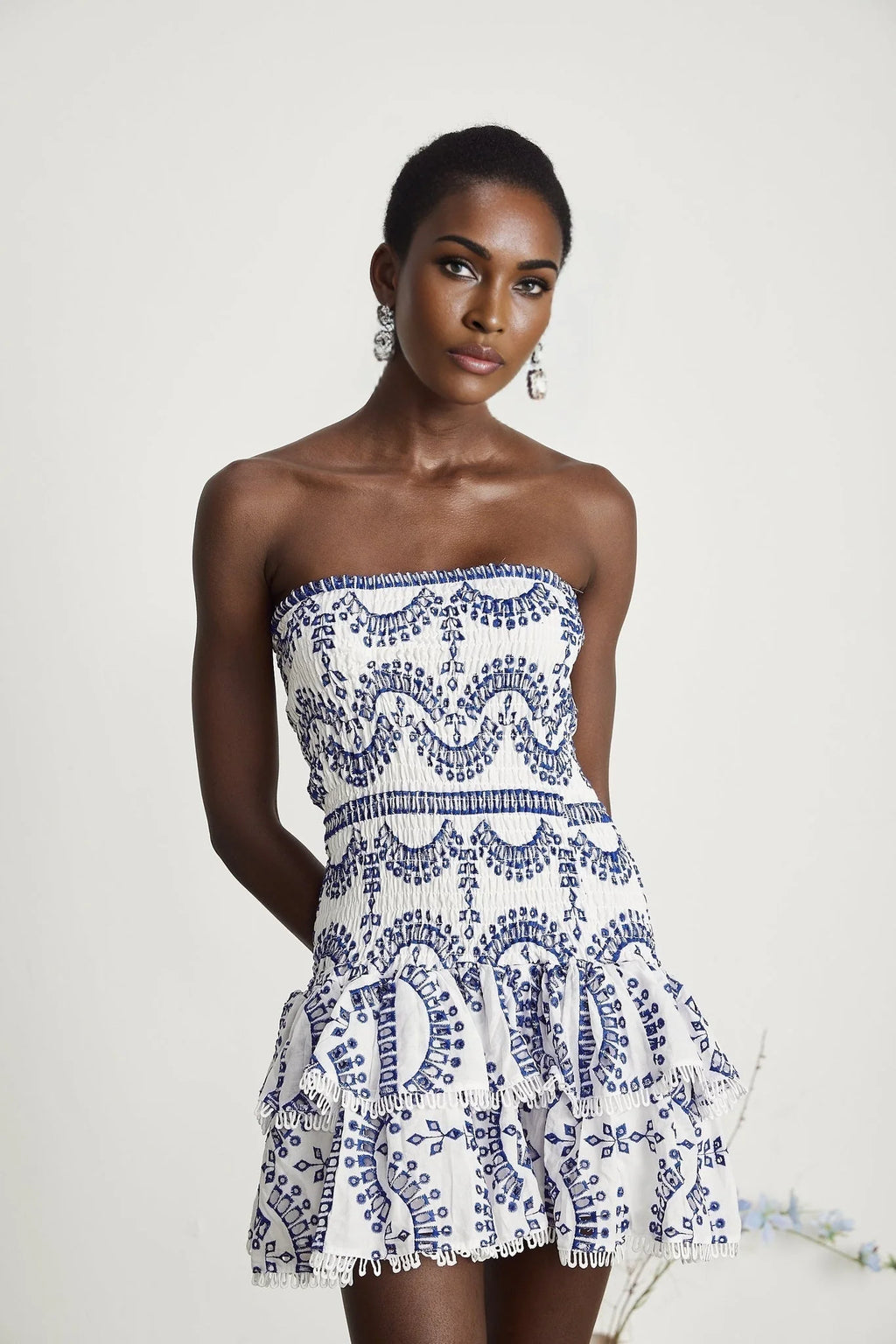 Claudia - Off-Shoulder Broderie Mini Dress