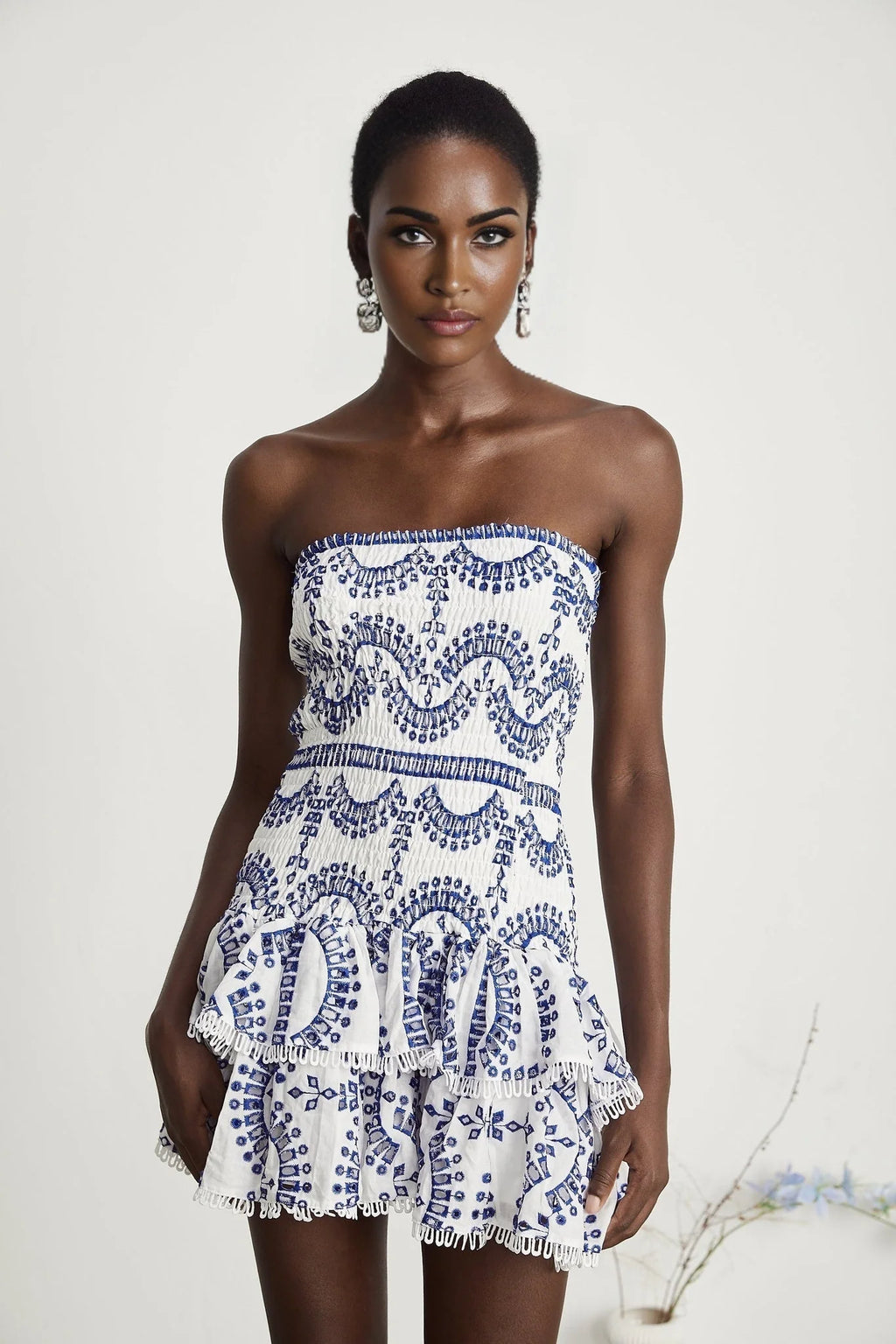 Claudia - Off-Shoulder Broderie Mini Dress