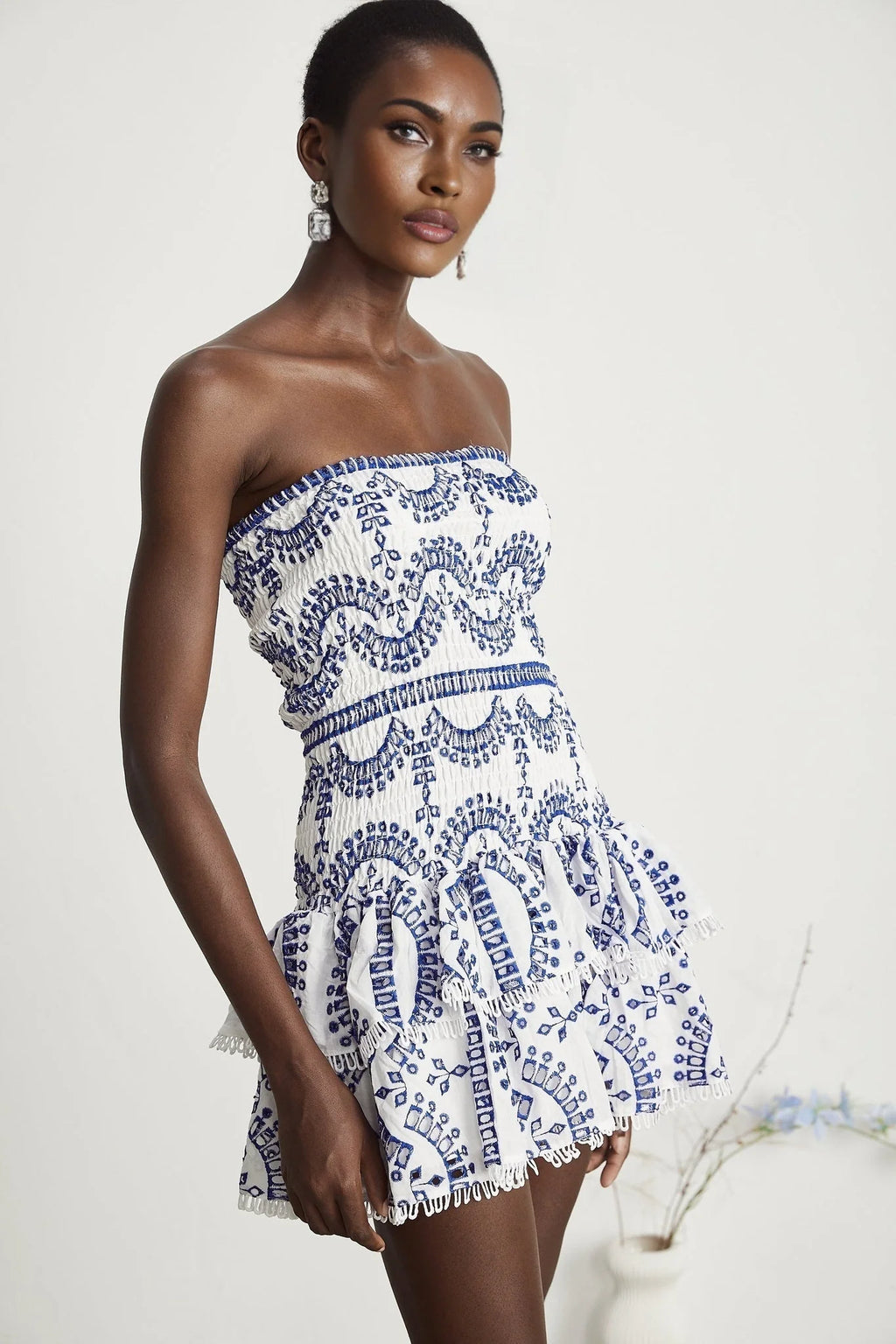 Claudia - Off-Shoulder Broderie Mini Dress