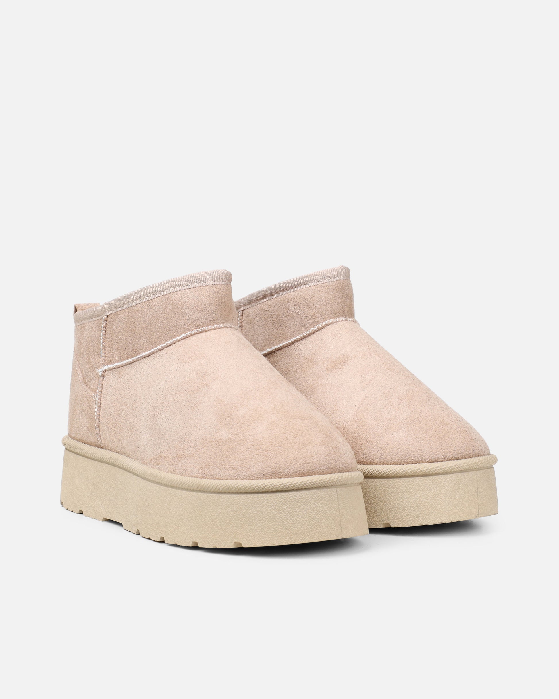 Klara - Beige Faux Suede Boots