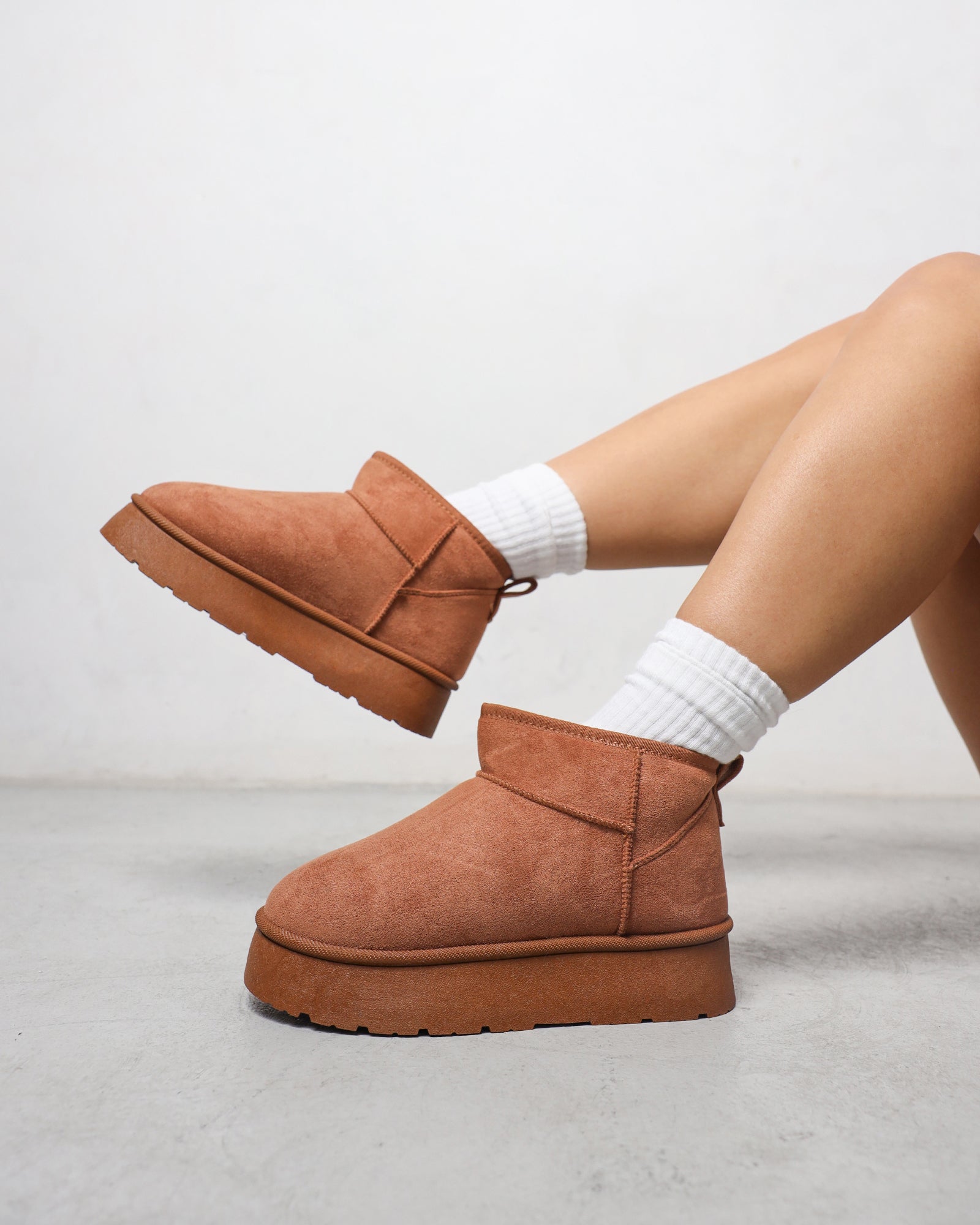 Klara - Tan Faux Suede Boots