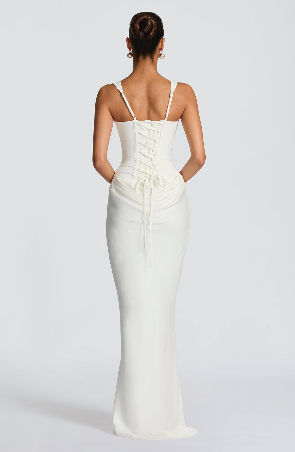 Paulette Sculpted Bodycon Maxi Dress with Lace-Up Back