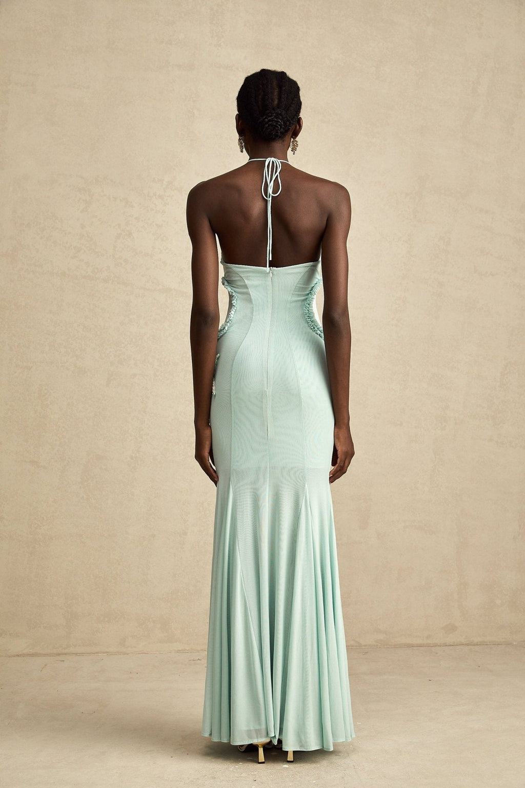 Daniela - Butterfly Ruffle Detail Maxi Dress