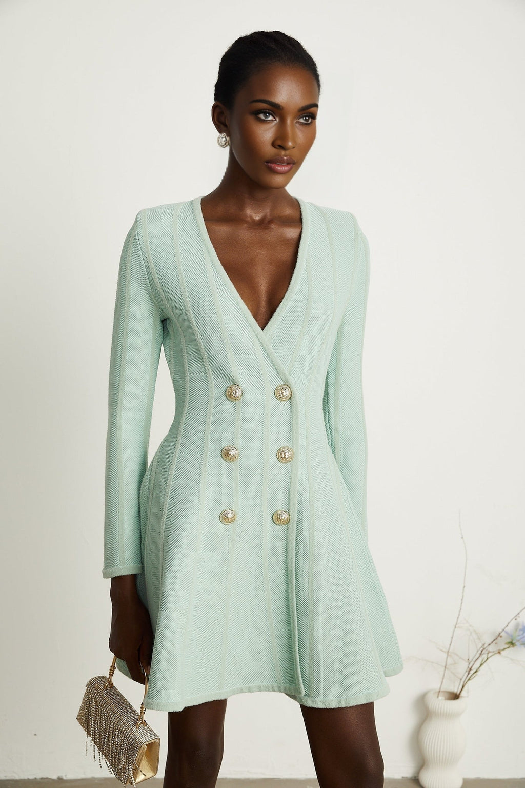 Dayana - Long Sleeve Knitted Mini Dress