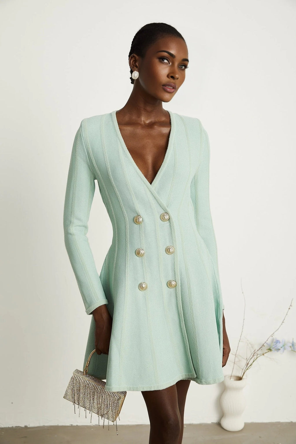 Dayana - Long Sleeve Knitted Mini Dress