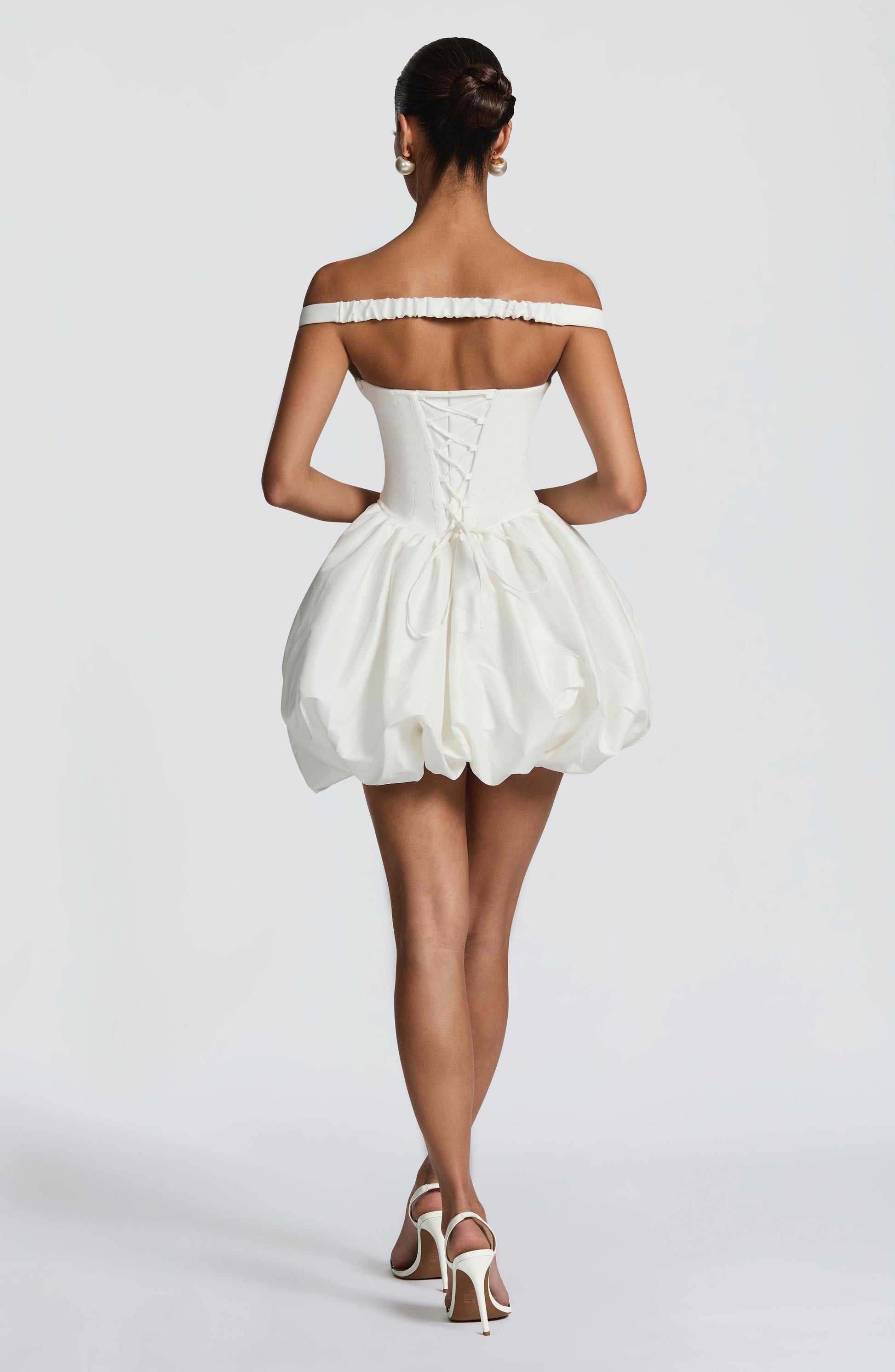 Osanne - Ivory Puff Mini Dress