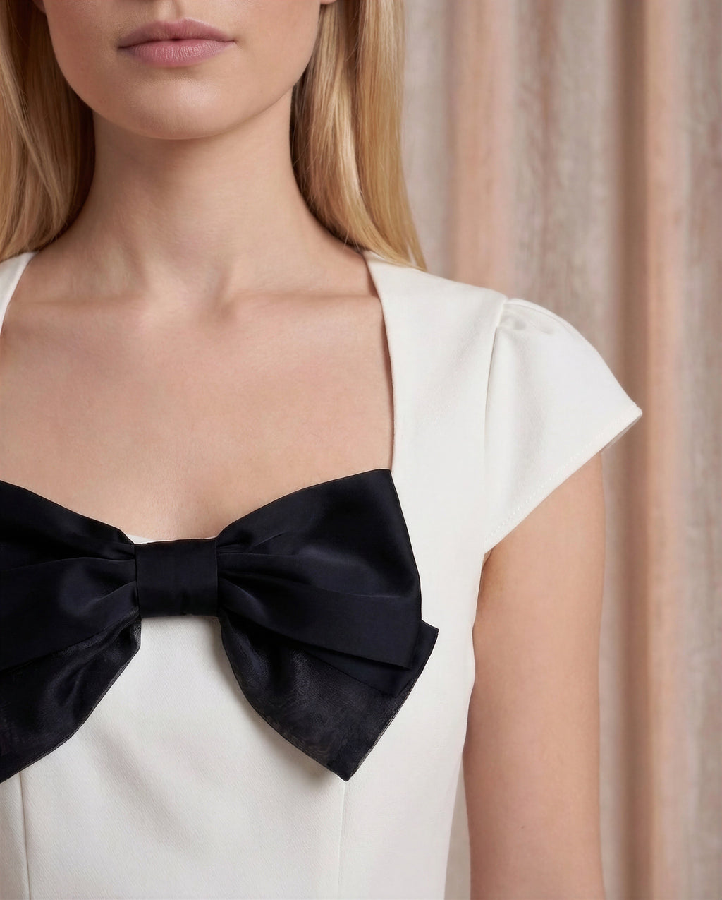 Hayden Bow Mini Dress in White