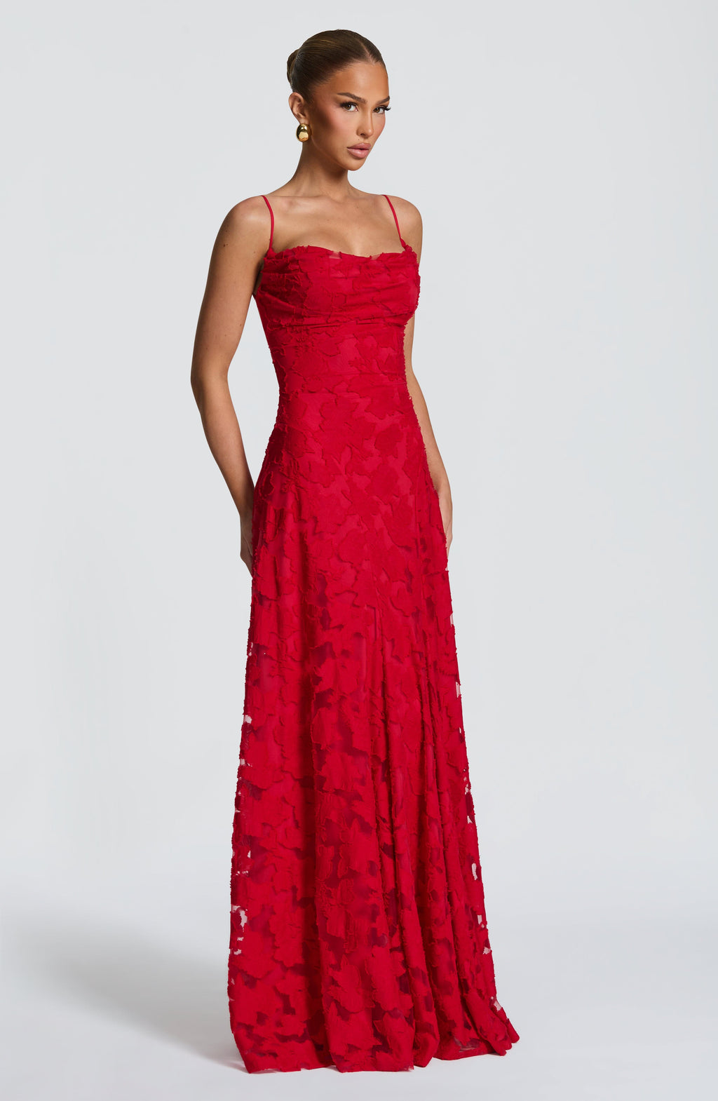 Francis Floral Maxi Dress - Red