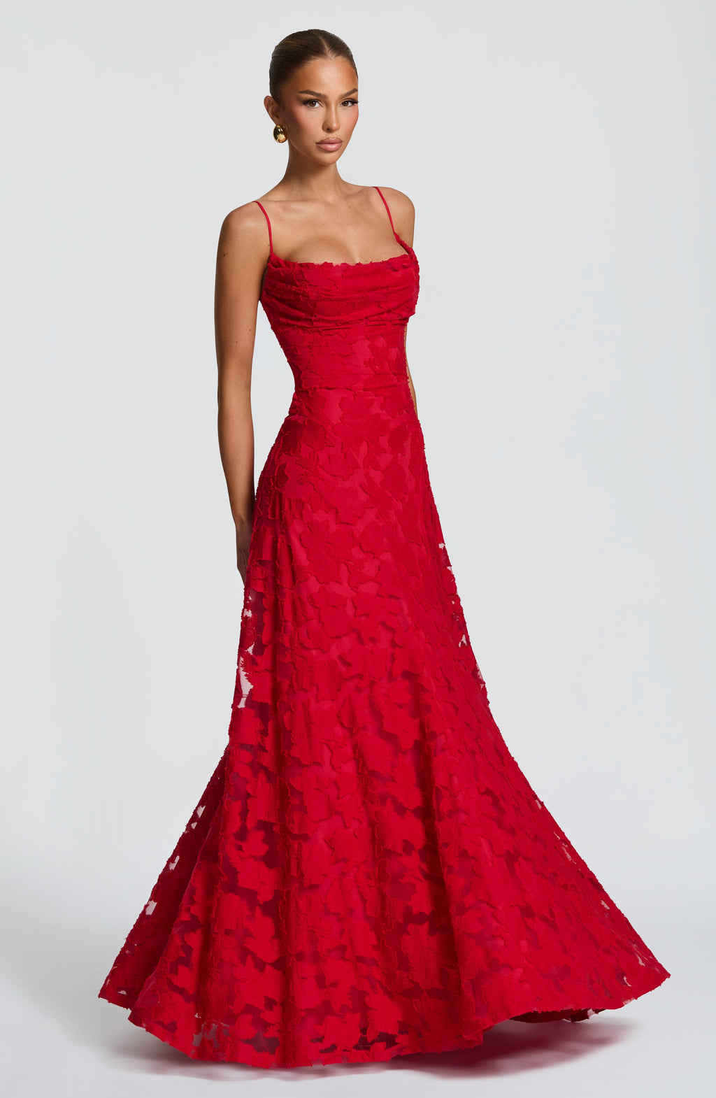 Francis Floral Maxi Dress - Red