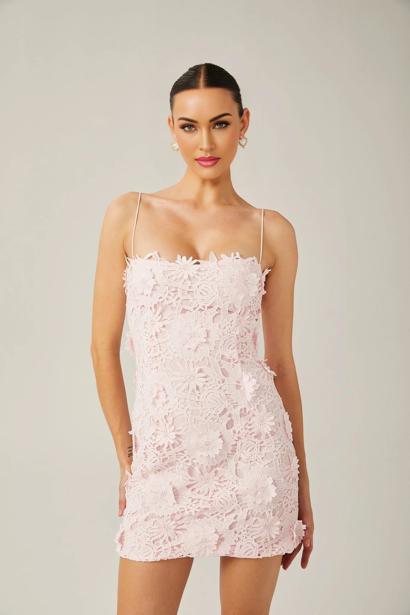 Eliana - Floral-Lace Mini Dress