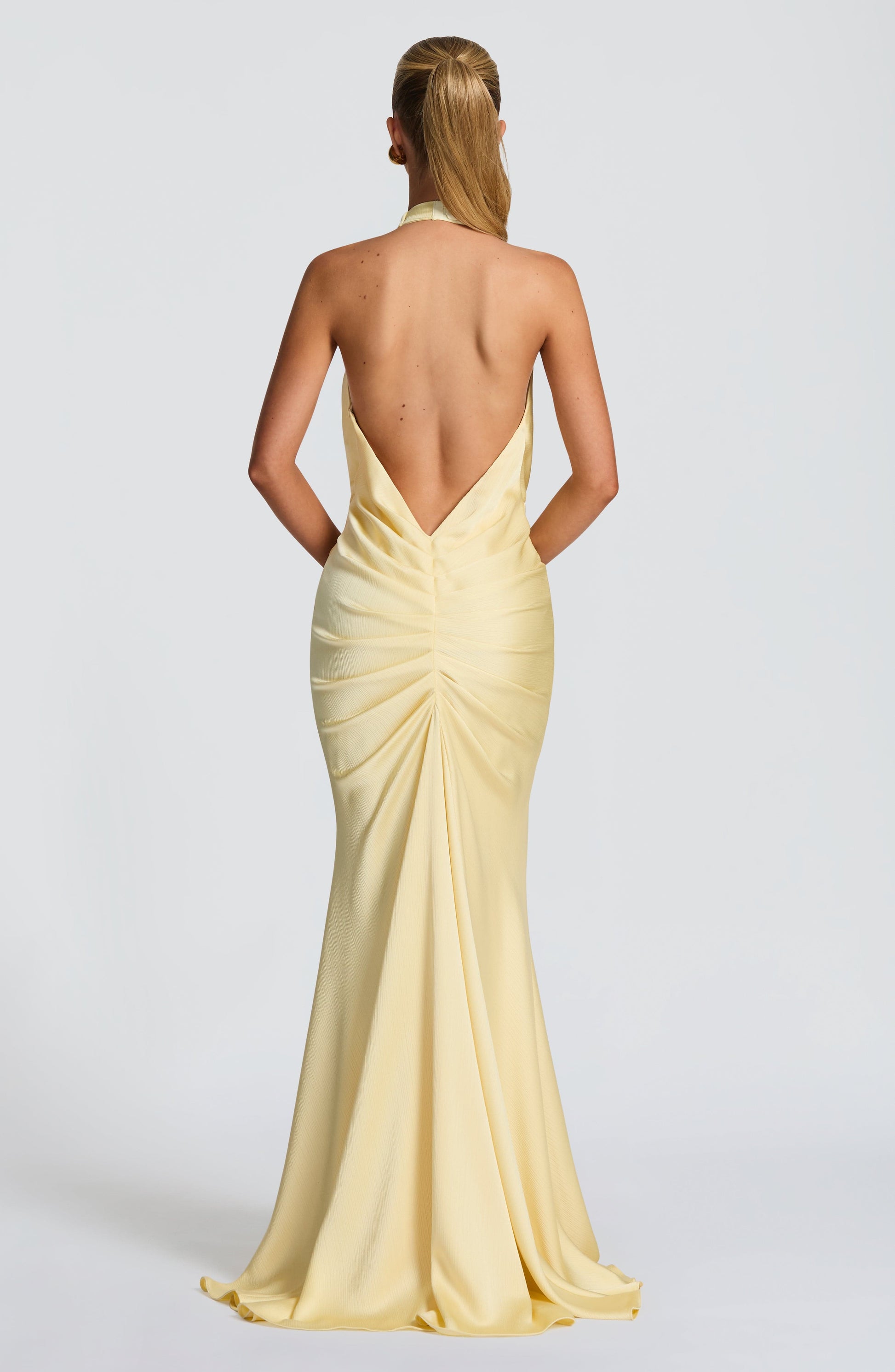 Linette Satin Maxi Dress - Yellow