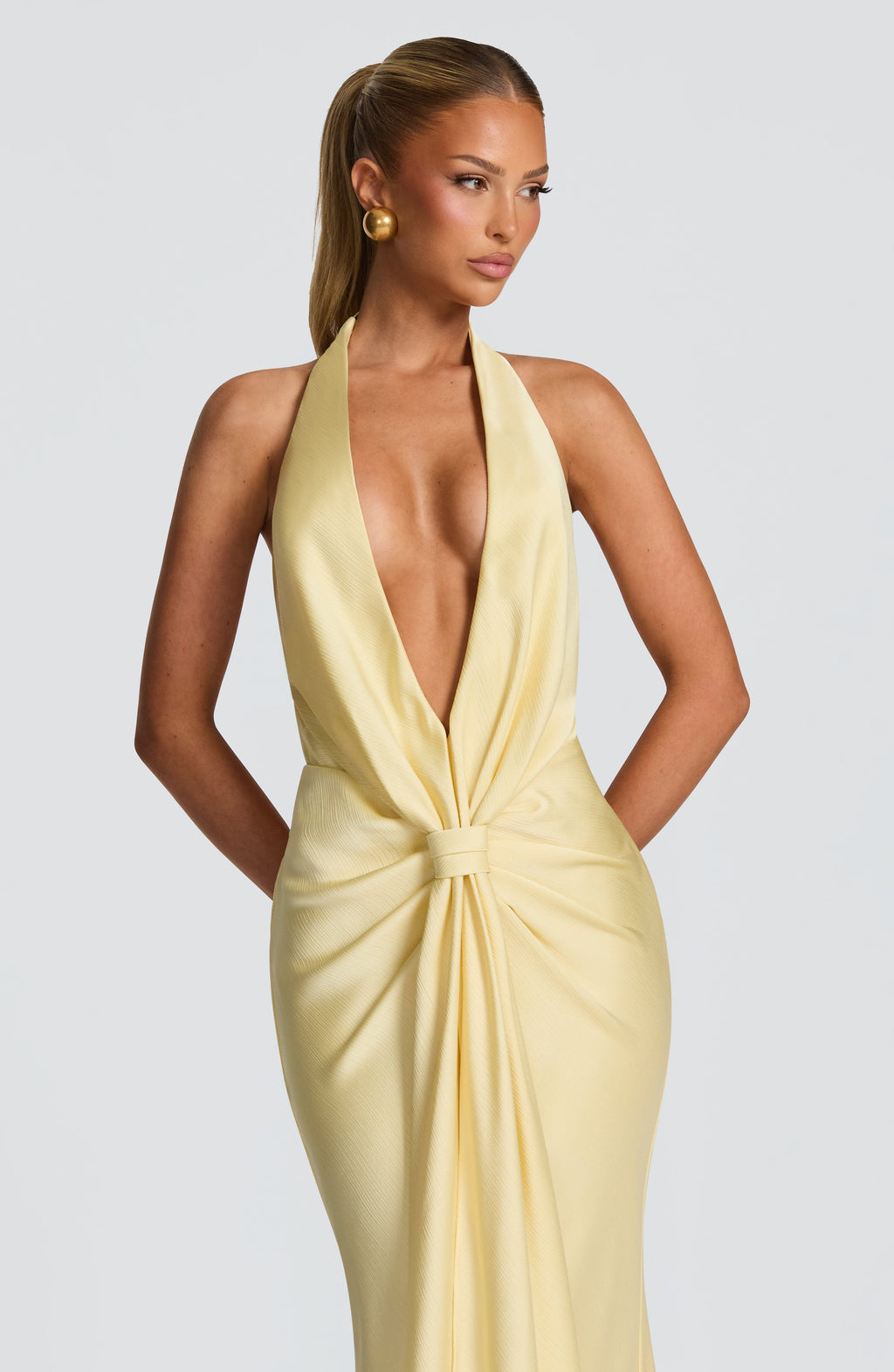 Linette Satin Maxi Dress - Yellow