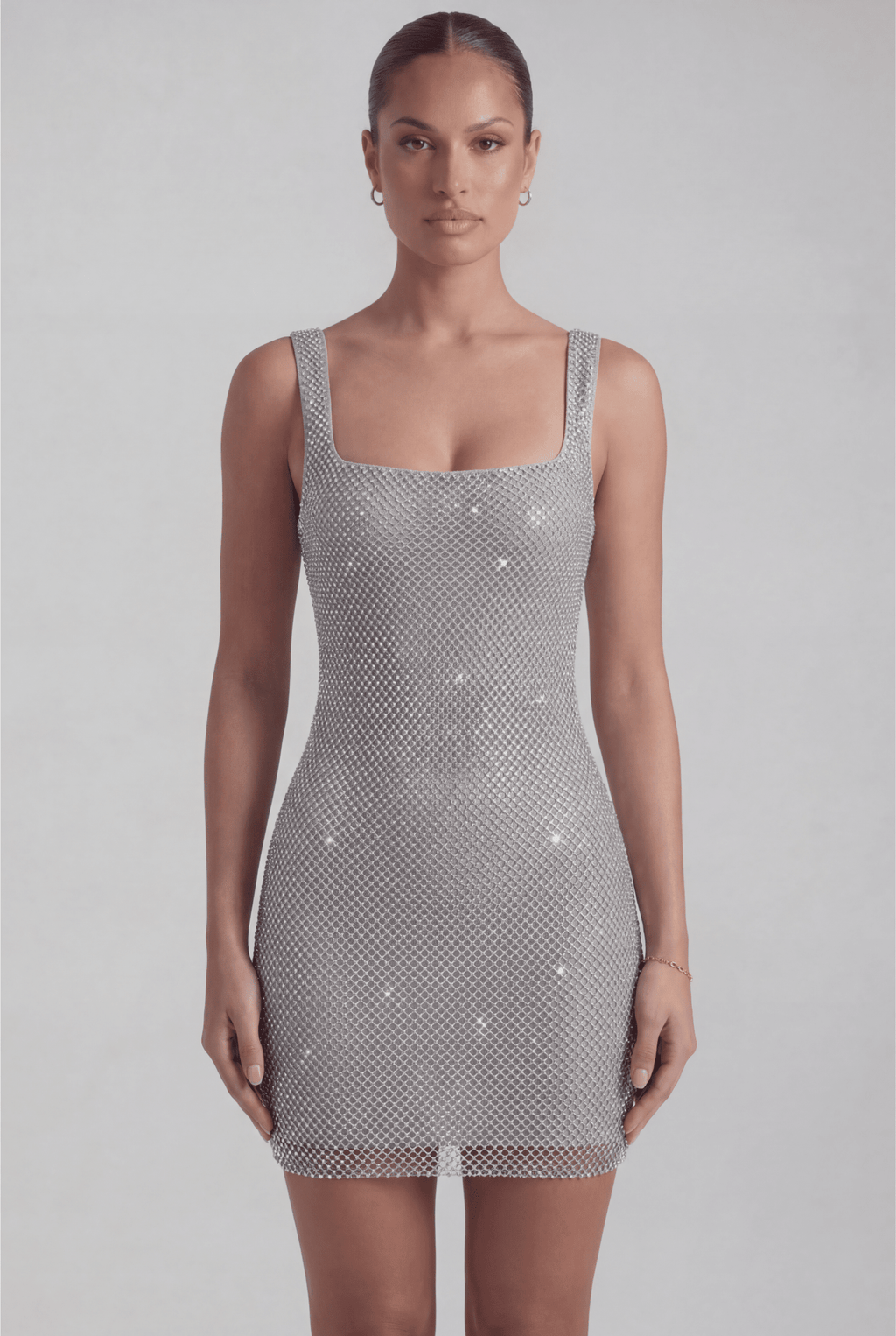 Lucia Mini Dress in Silver