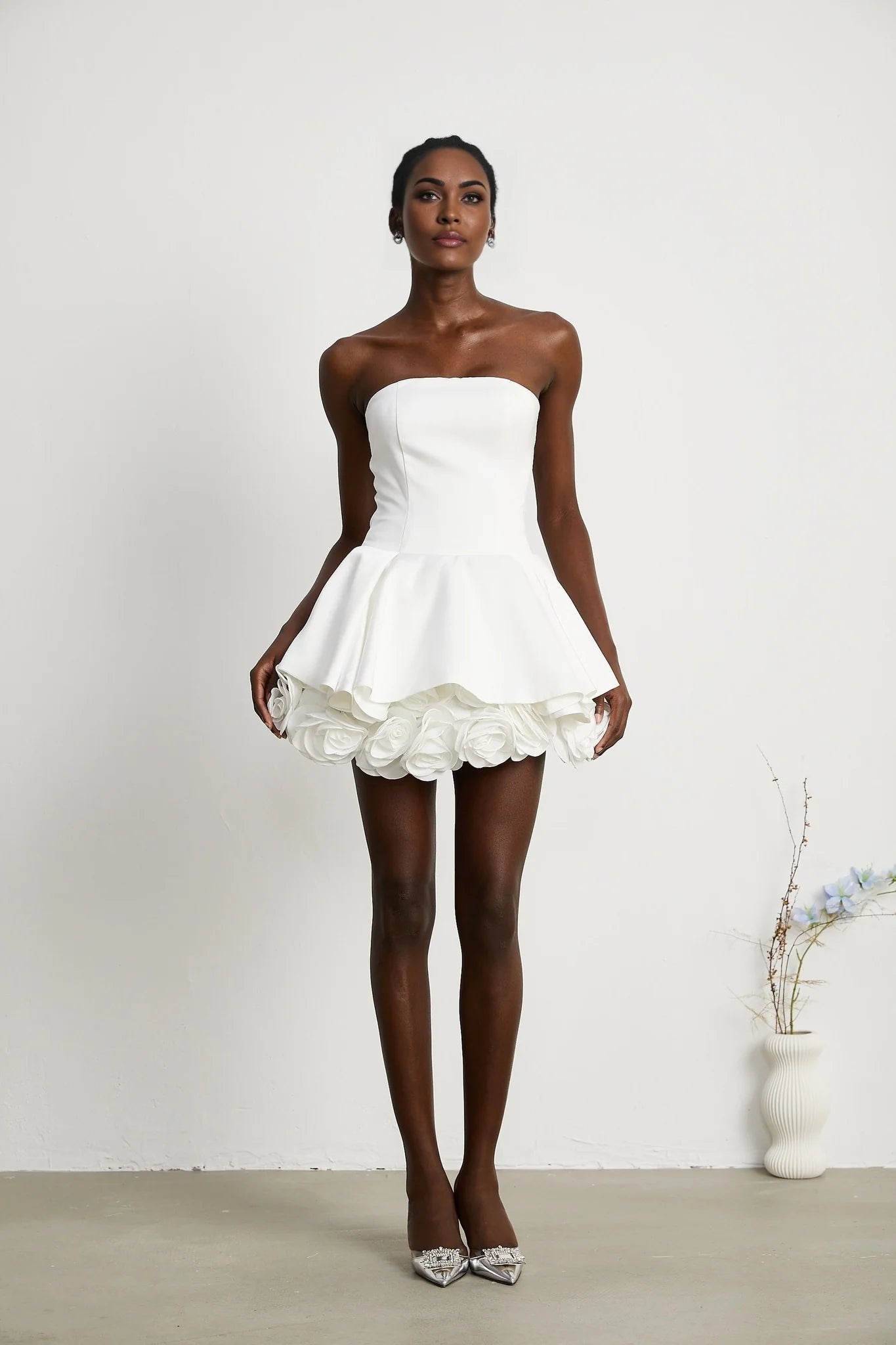 Bettina - White Layered Mini Dress
