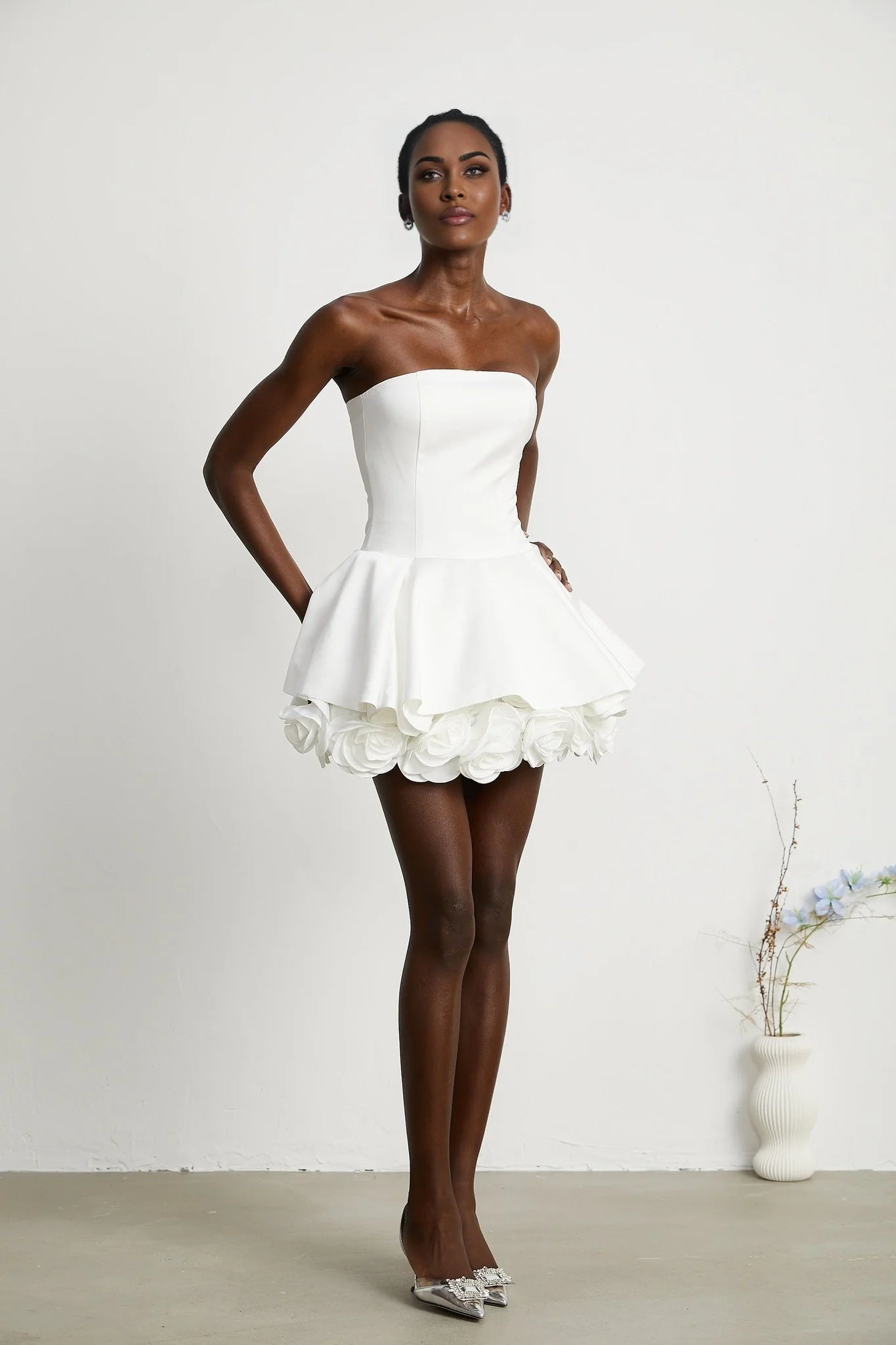 Bettina - White Layered Mini Dress