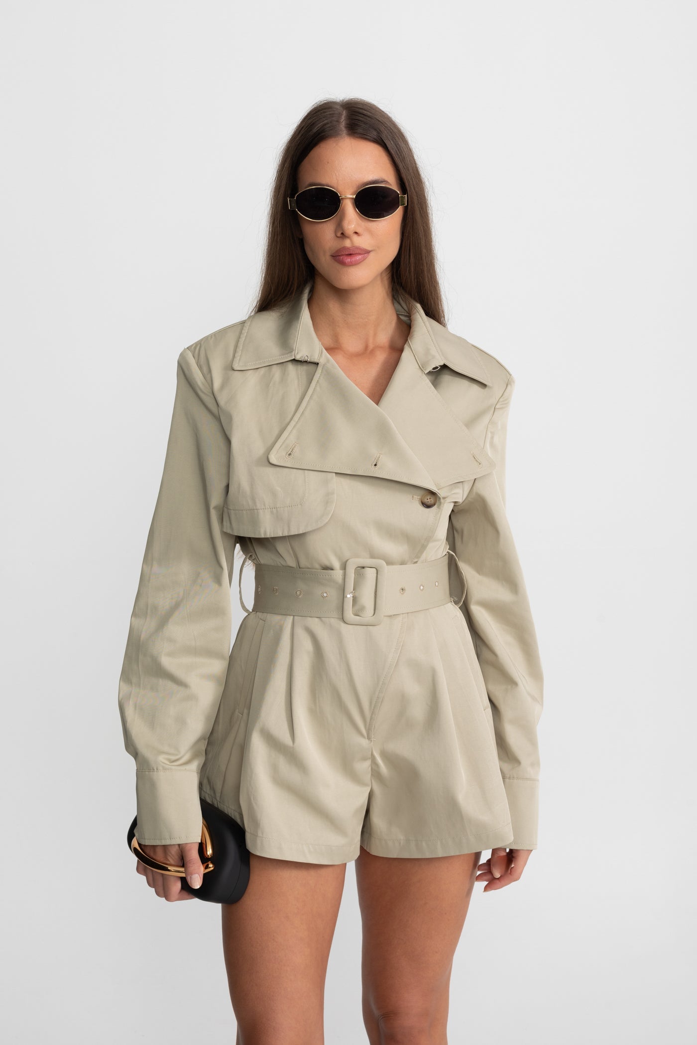 Belted Trench Jumpsuit