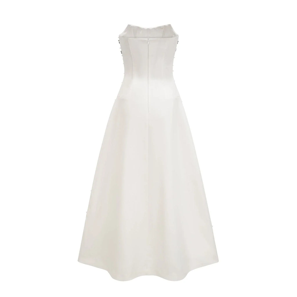 Abigail - White Pearl Maxi Dress