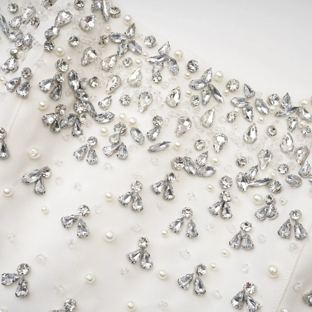 Abigail - White Pearl Maxi Dress