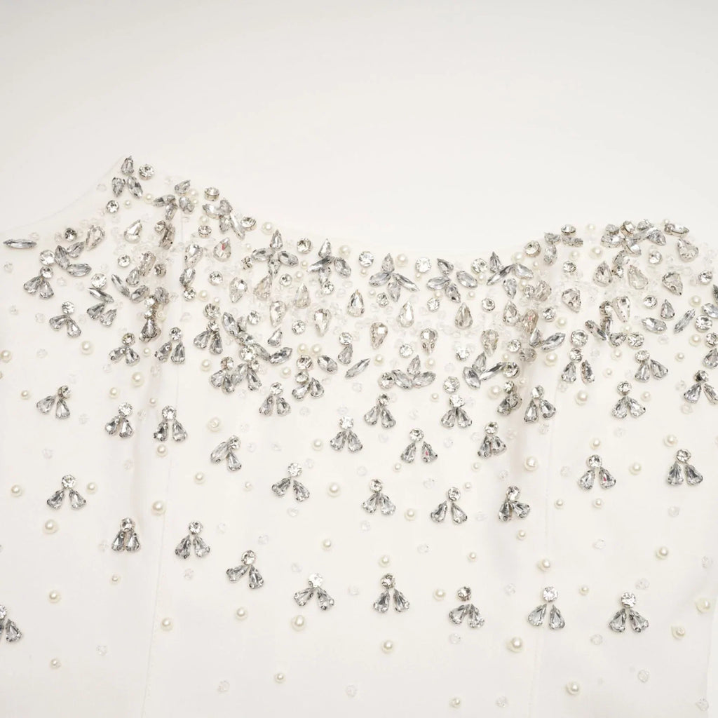 Abigail - White Pearl Maxi Dress