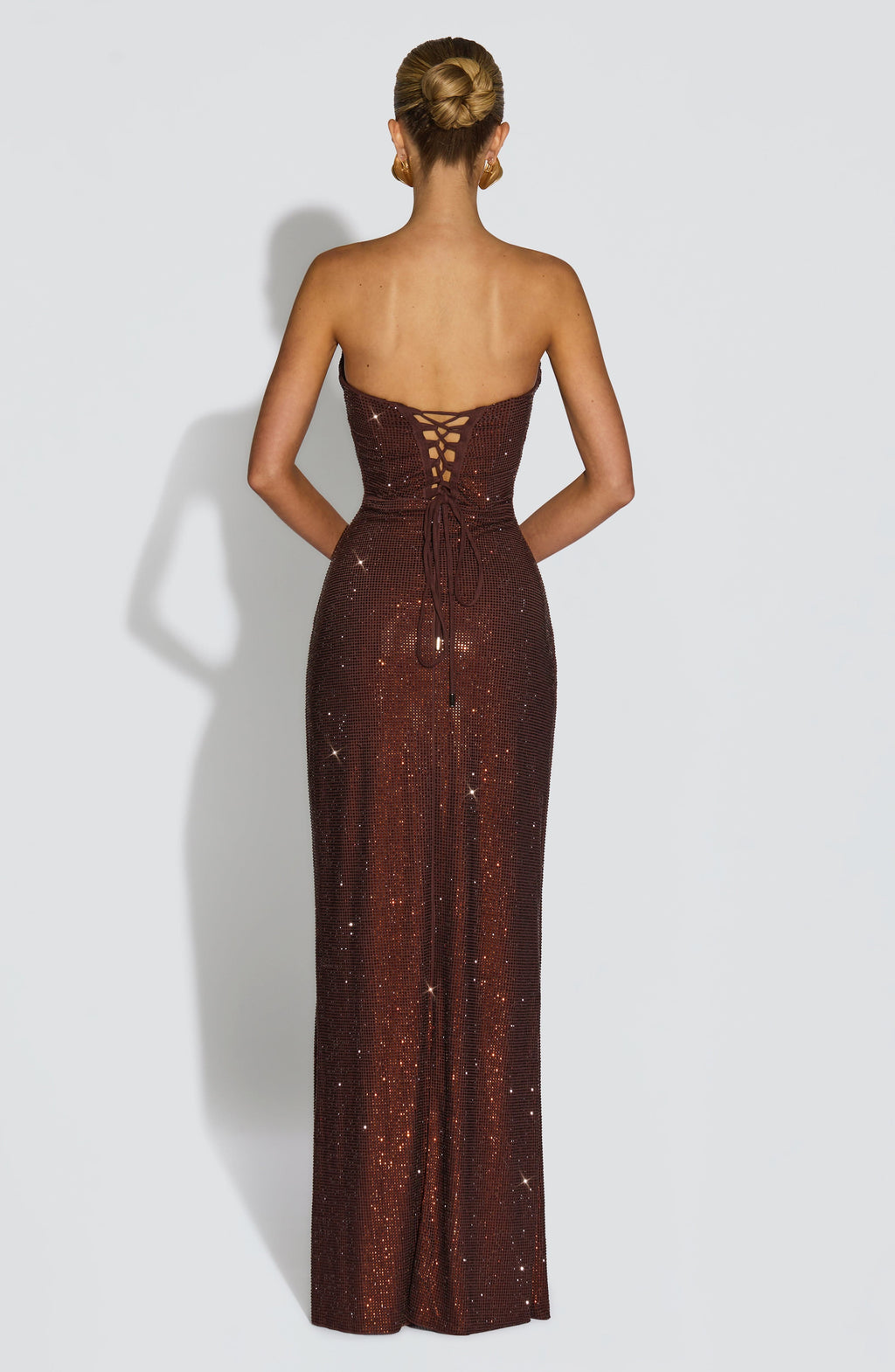 Maliyah Sequin Maxi Dress - Plum Brown