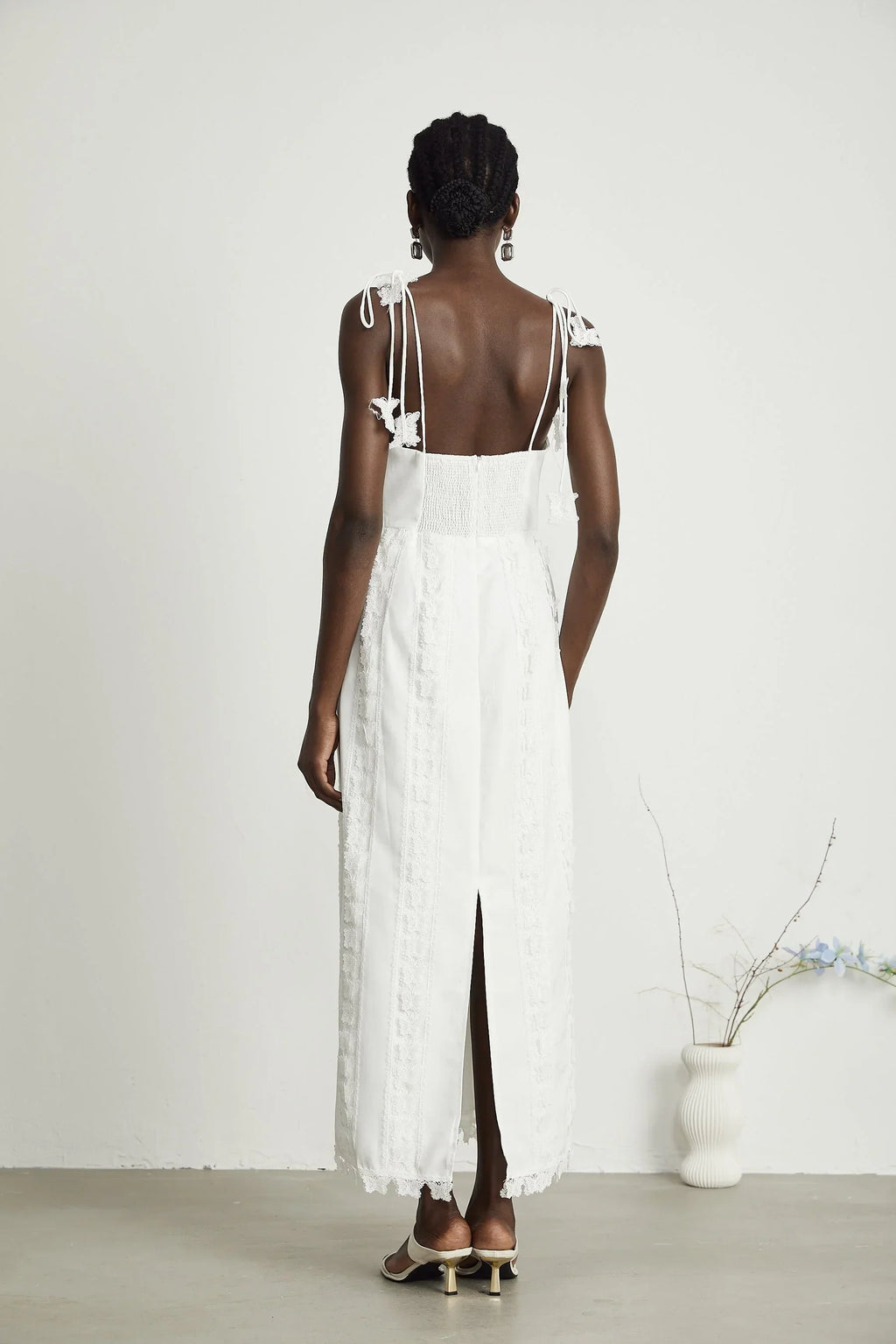 Alana - Lace Butterfly Embroidered Midi Dress