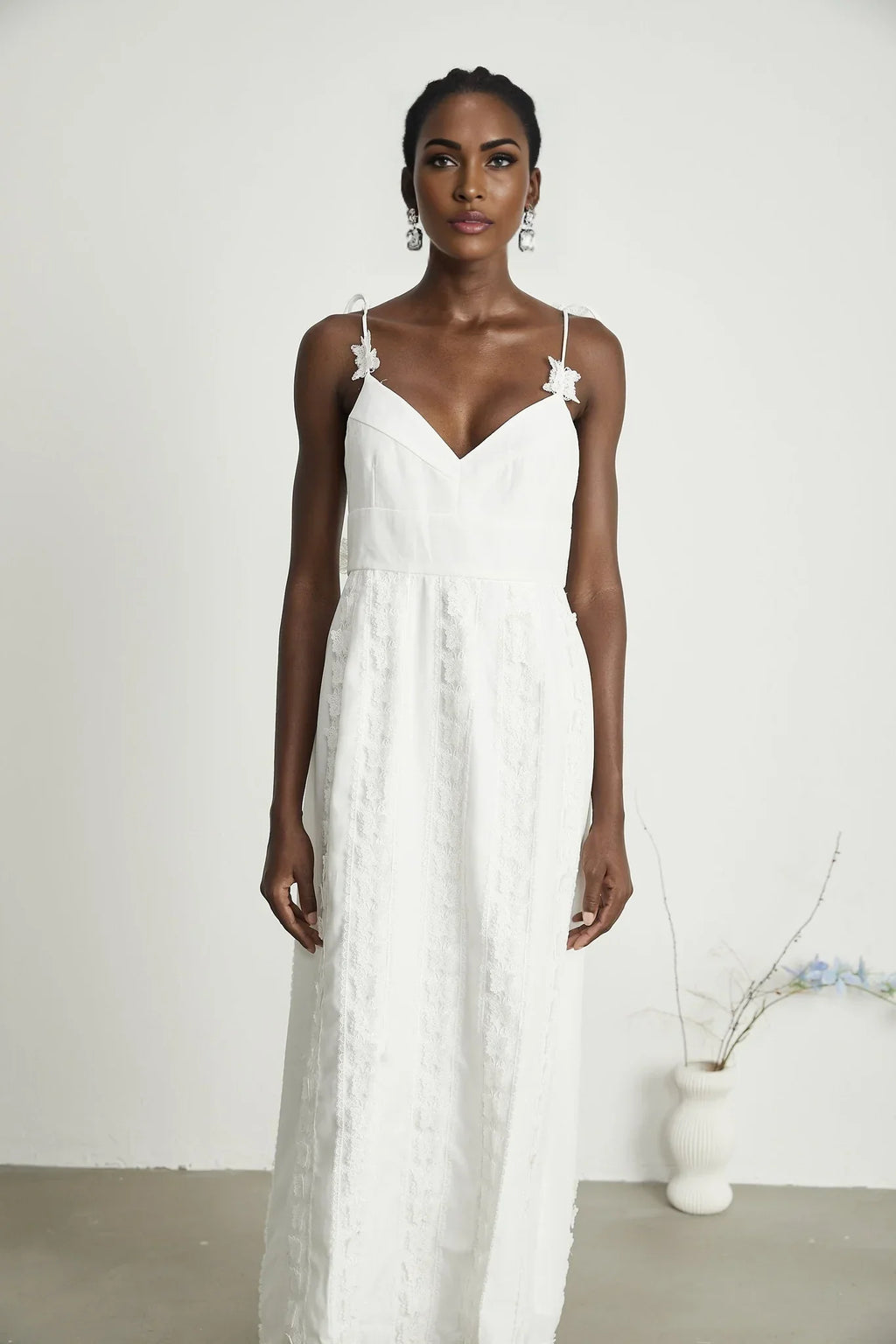 Alana - Lace Butterfly Embroidered Midi Dress