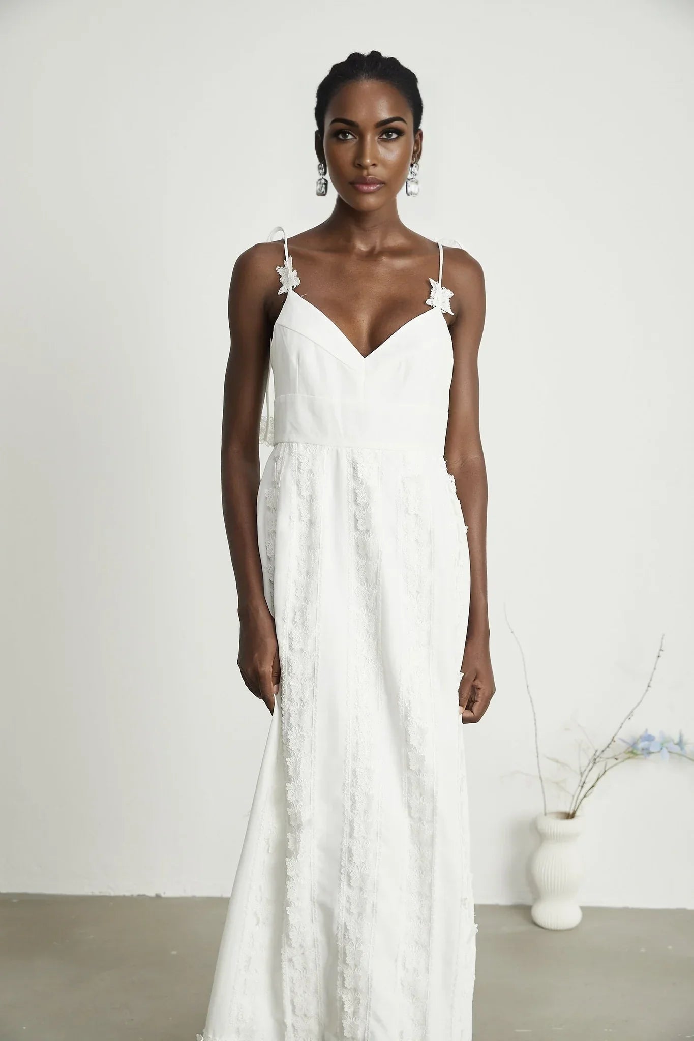 Alana - Lace Butterfly Embroidered Midi Dress