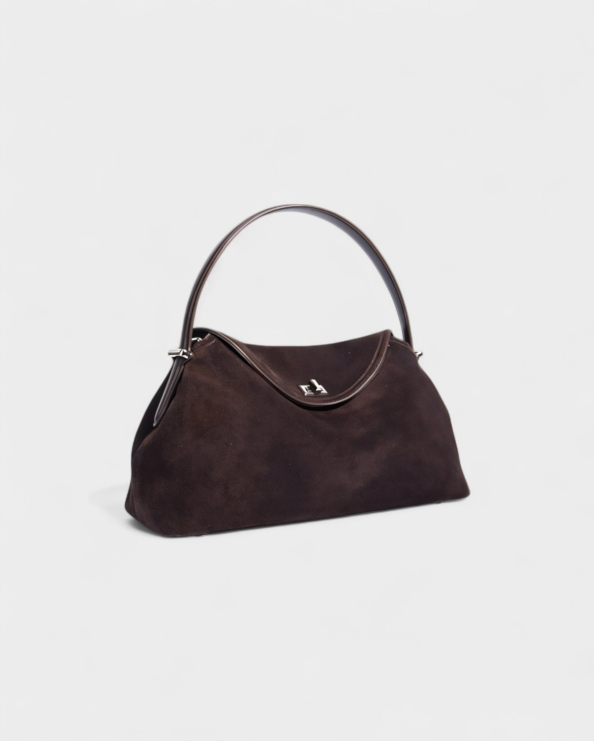 OLGA Structured Faux Suede Handle Bag