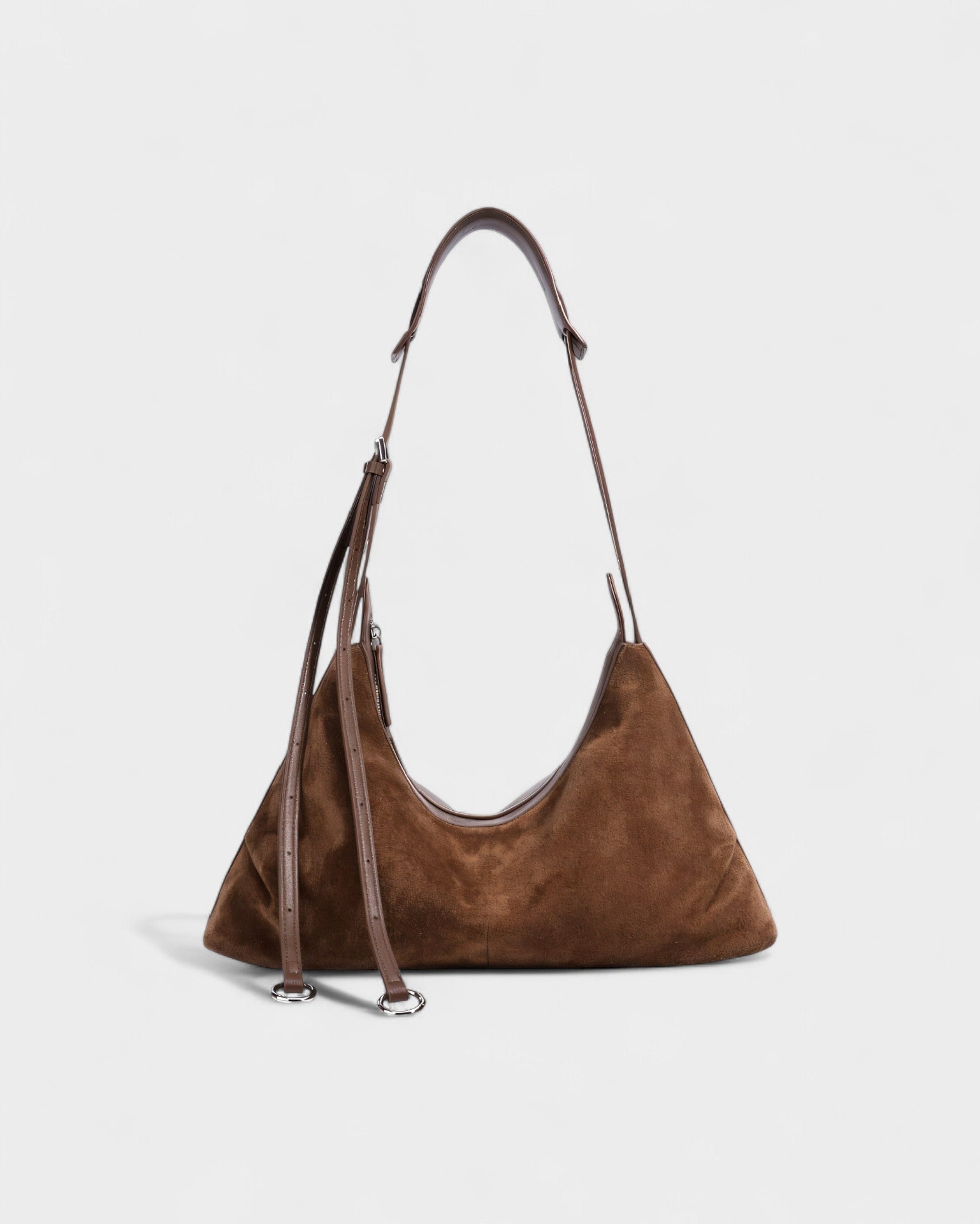 YENNA Faux Suede Dumpling Shoulder Bag