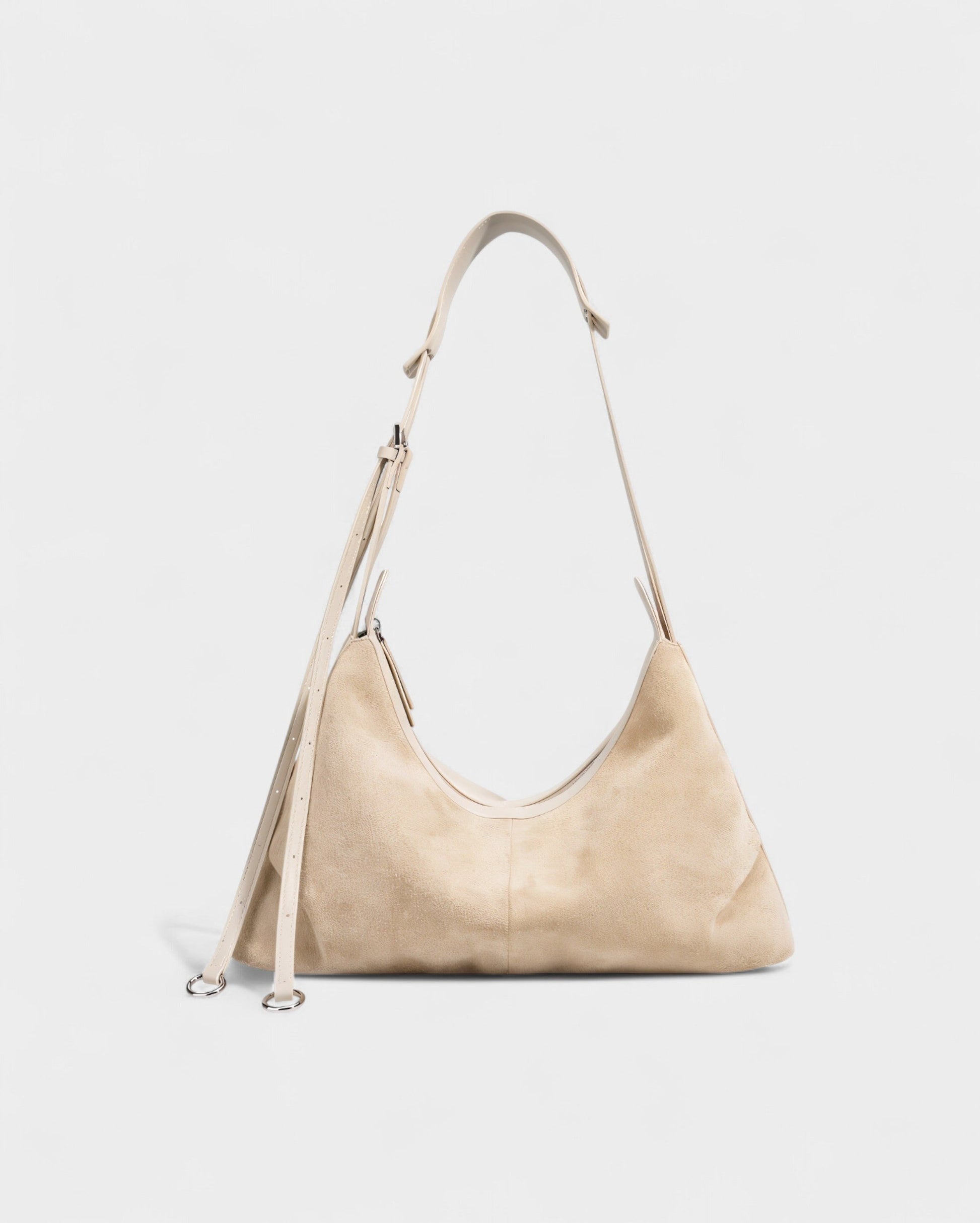 YENNA Faux Suede Dumpling Shoulder Bag