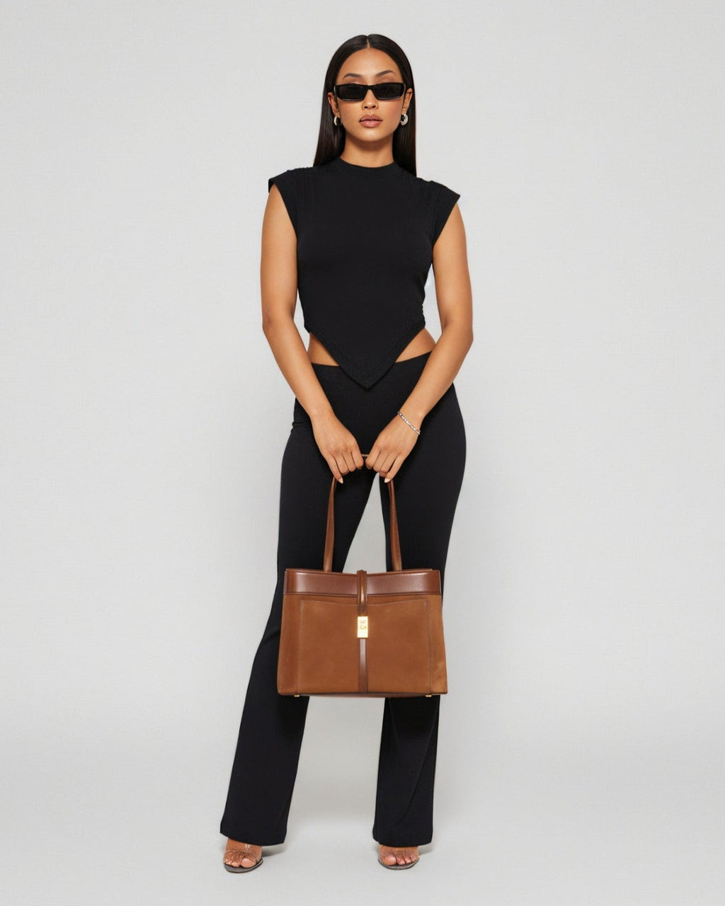 AMBRIA Suede Dual Handle Tote Bag