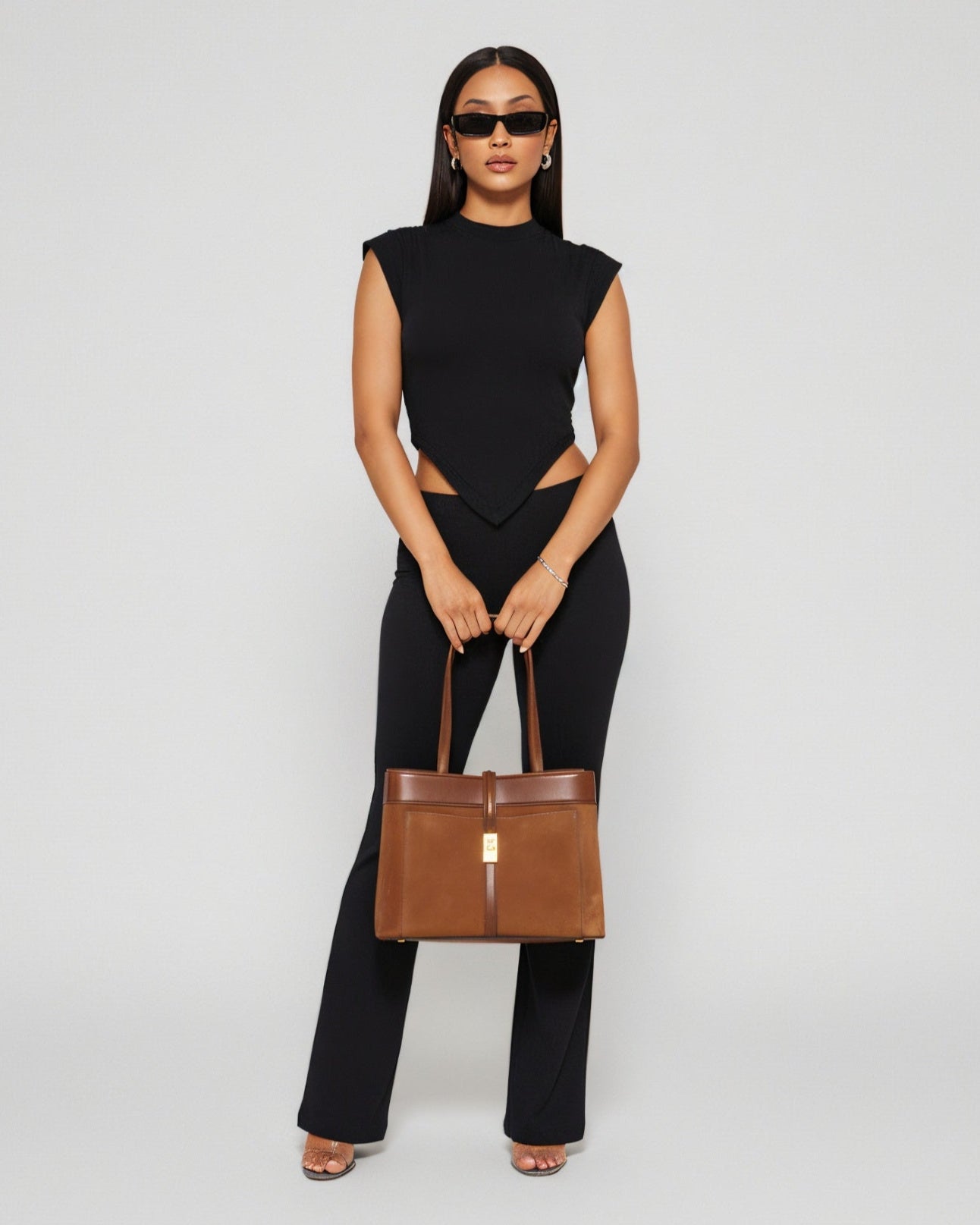 AMBRIA Suede Dual Handle Tote Bag