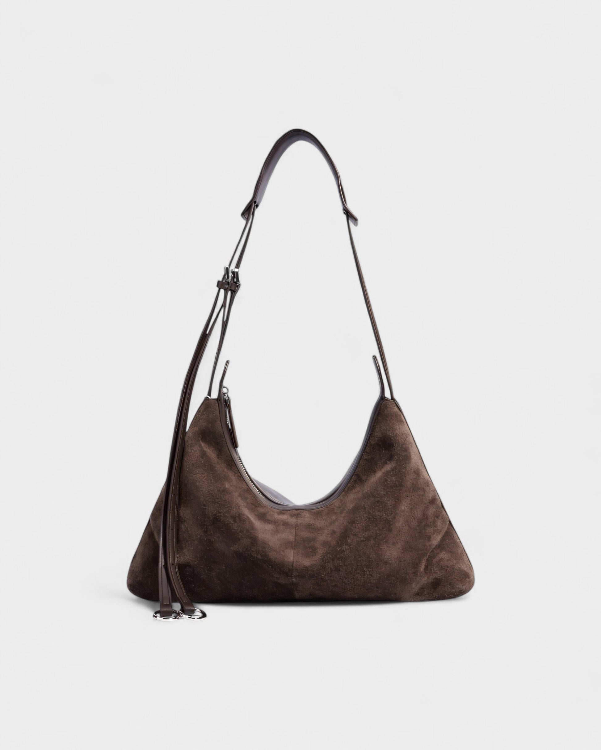 YENNA Faux Suede Dumpling Shoulder Bag