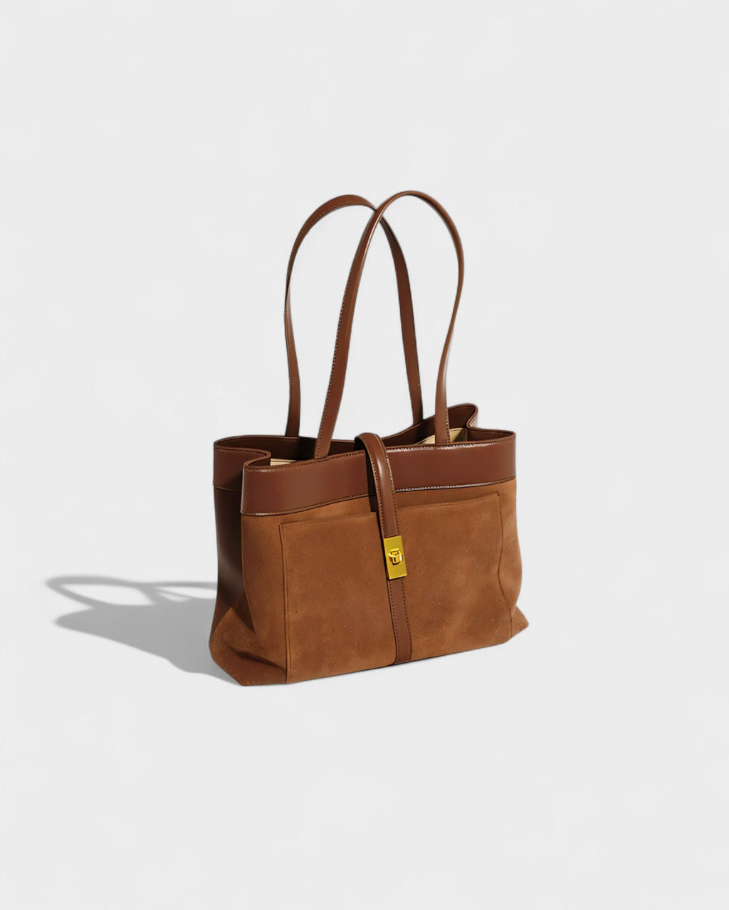 AMBRIA Suede Dual Handle Tote Bag