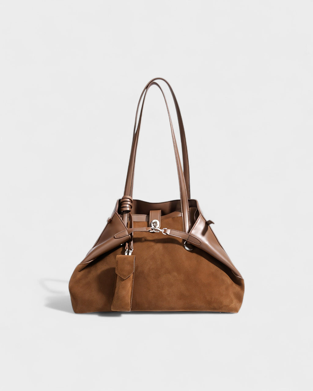 ORLINA Faux Suede Tote with Top Turn-Lock