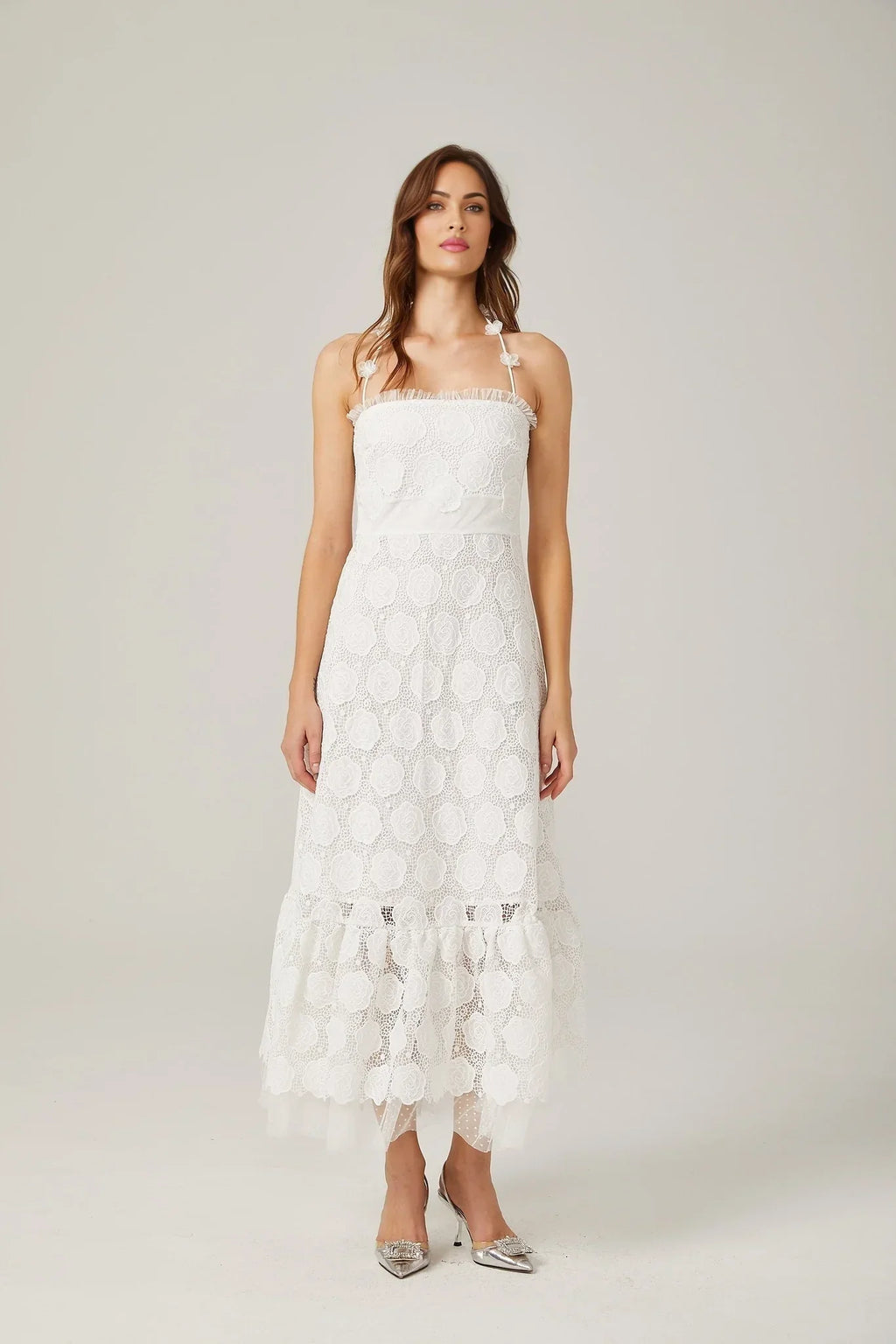 Amalia - Floral Lace Midi Dress