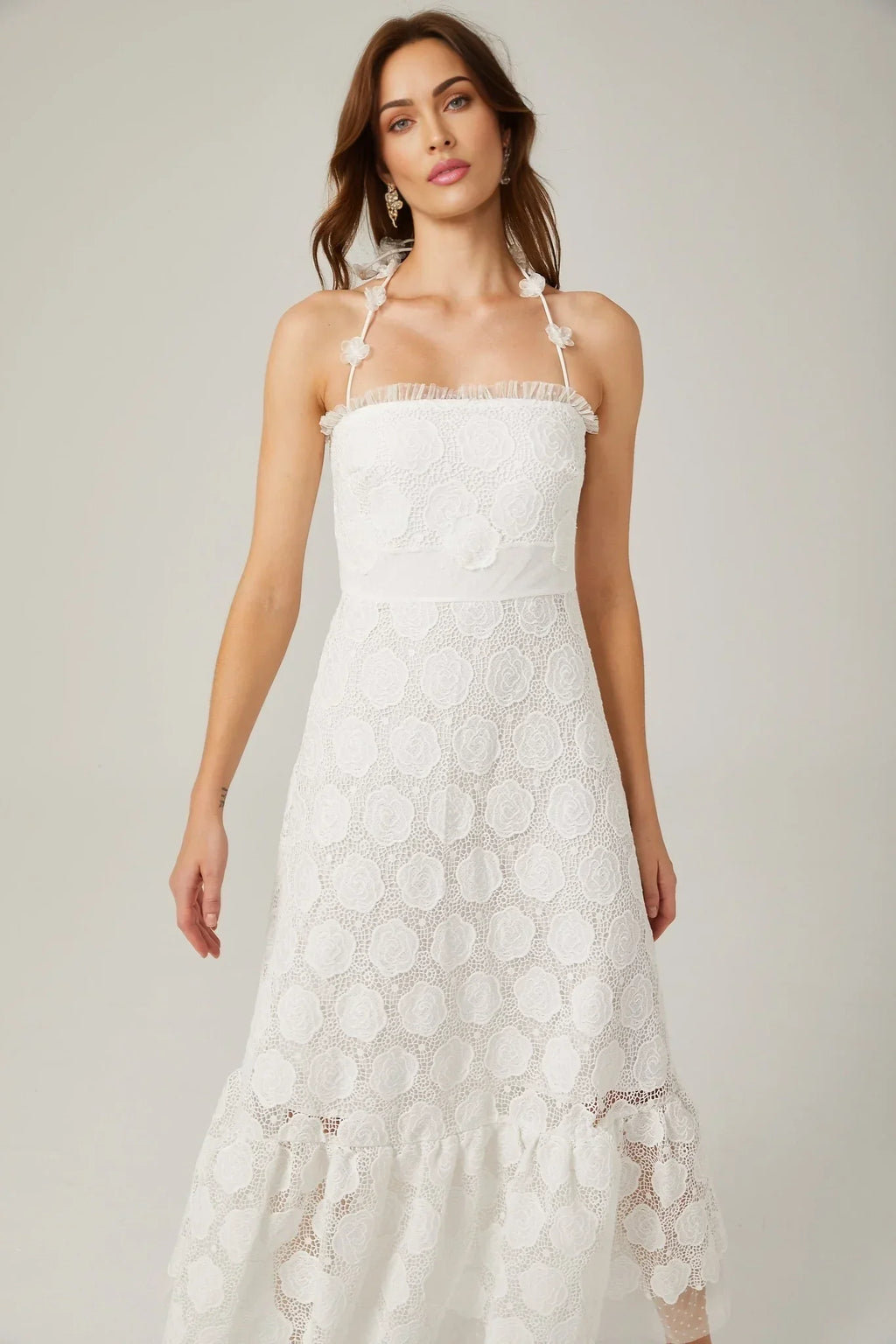 Amalia - Floral Lace Midi Dress