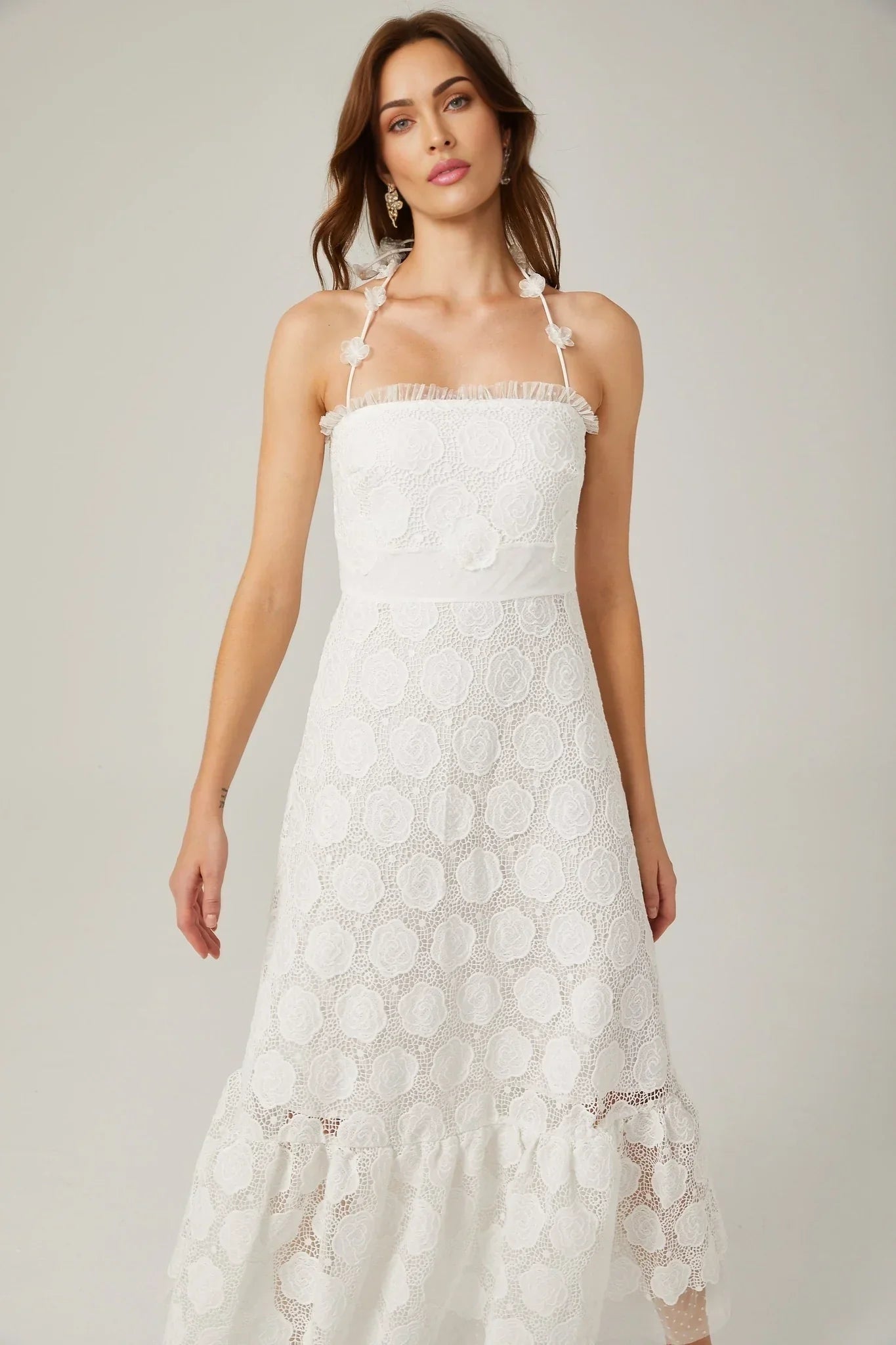 Amalia - Floral Lace Midi Dress