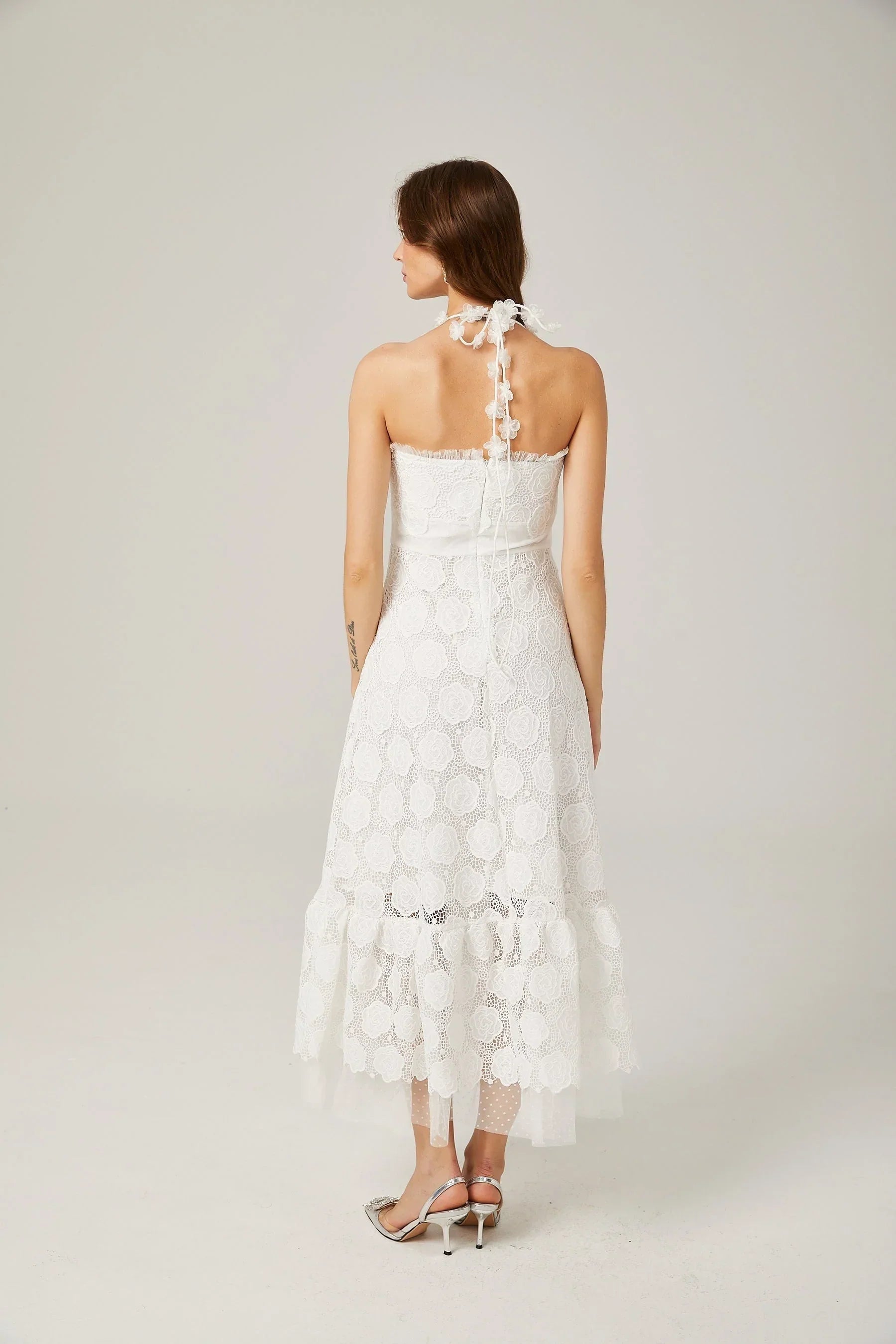 Amalia - Floral Lace Midi Dress