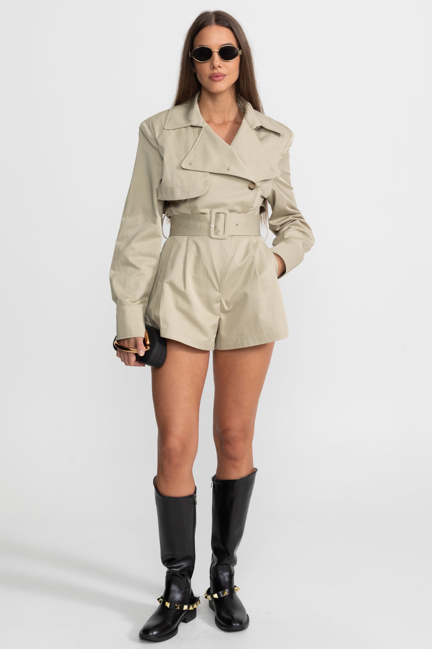 Belted Trench Jumpsuit
