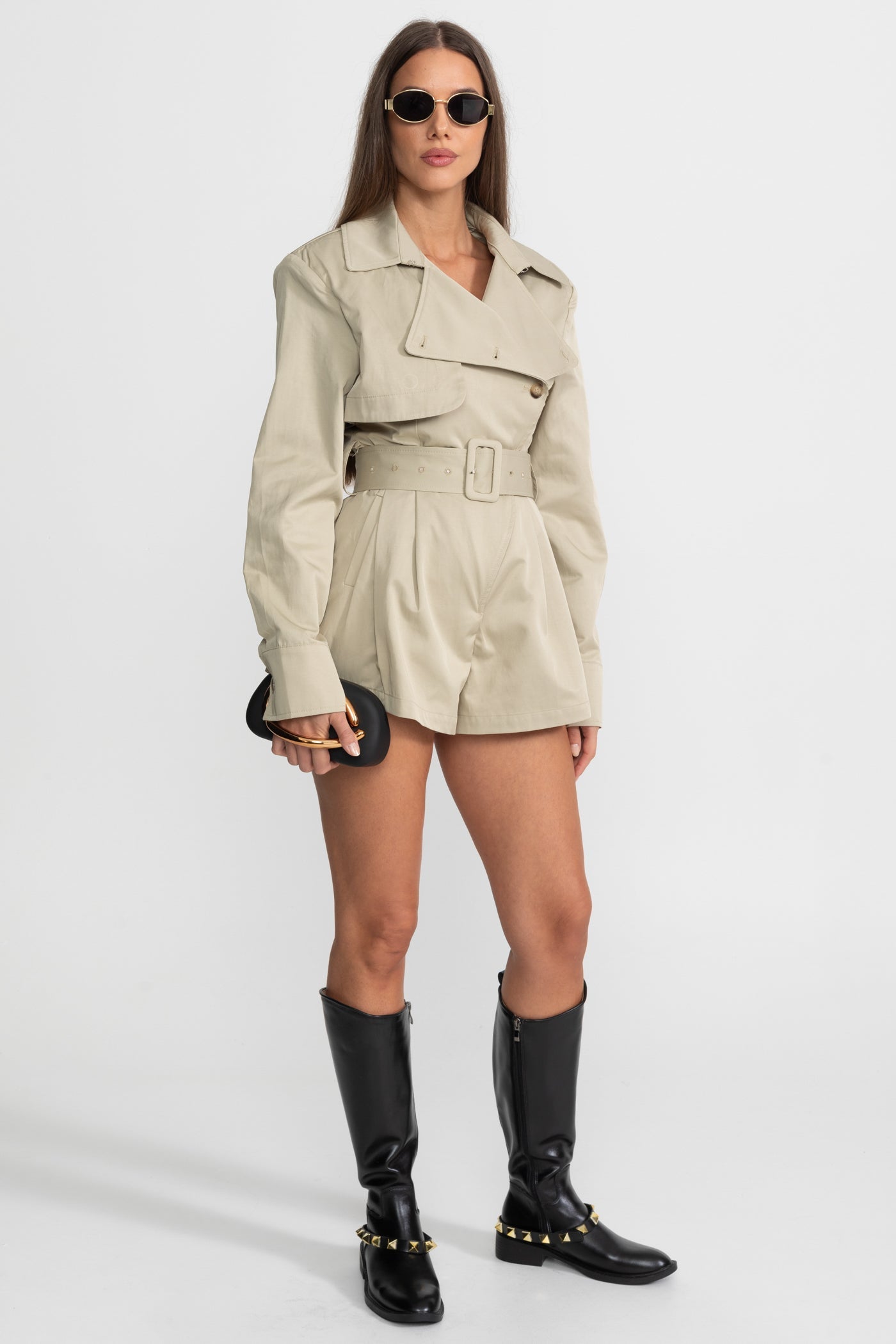 Belted Trench Jumpsuit