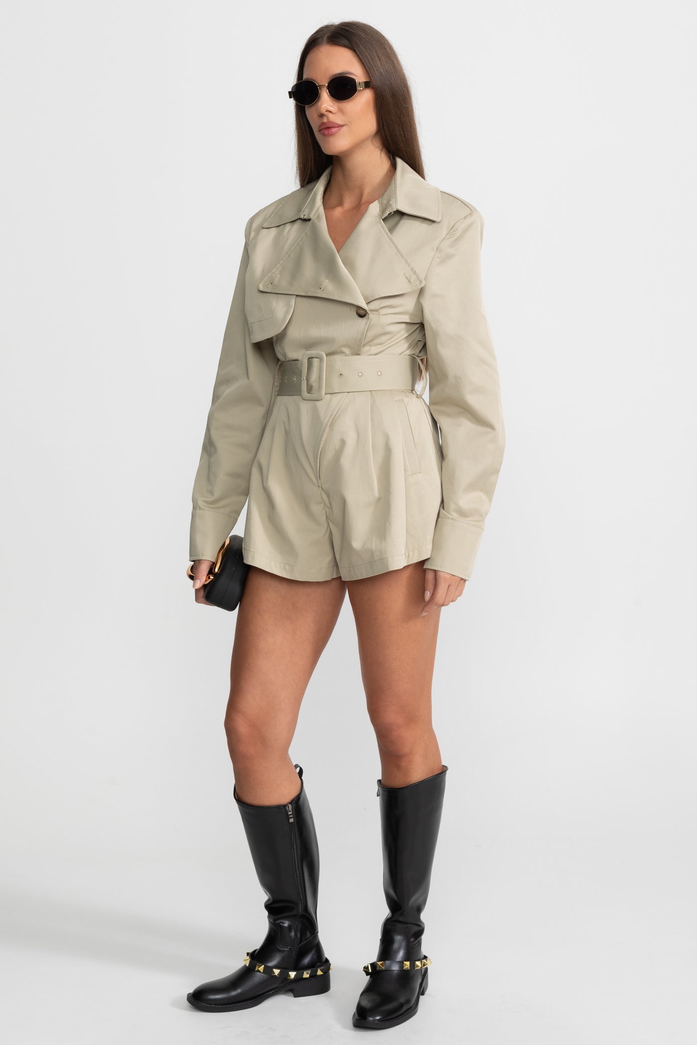 Belted Trench Jumpsuit
